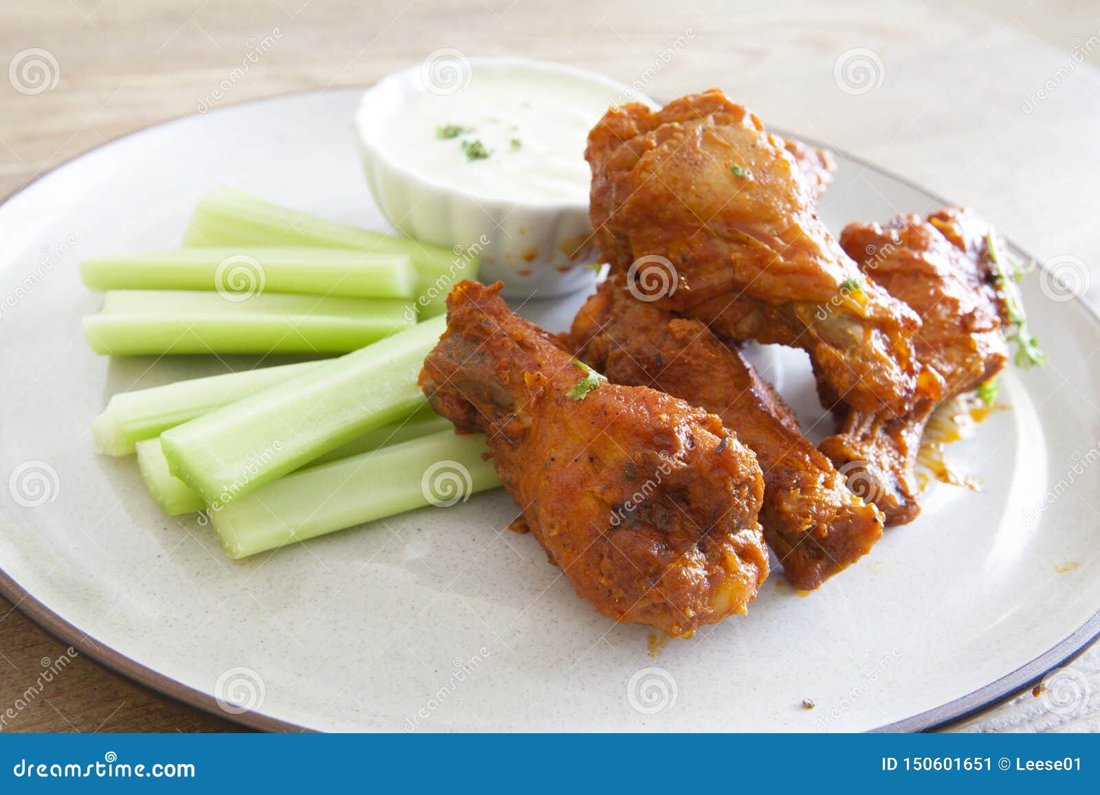 Bufflao Chicken Wings with Blue Cheese Dressing Stock Image Image of