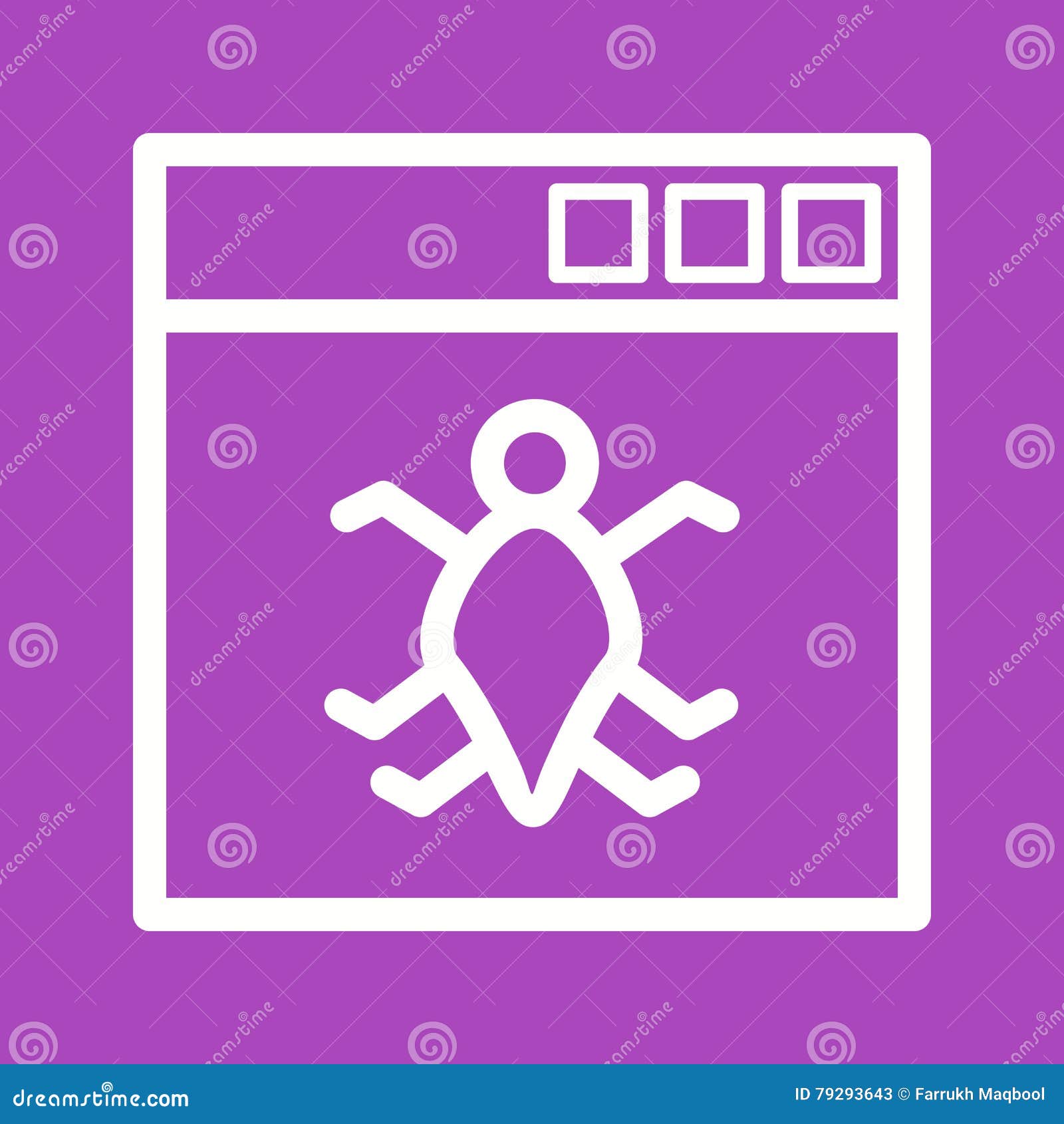 Bug in Application stock vector. Illustration of computer - 79293643