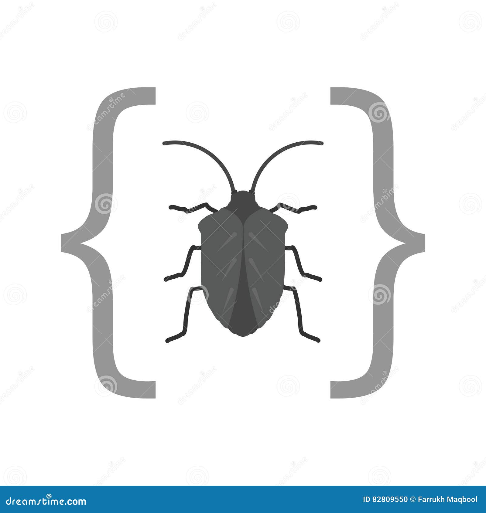 Bug in Code stock illustration. Illustration of testing 82809550