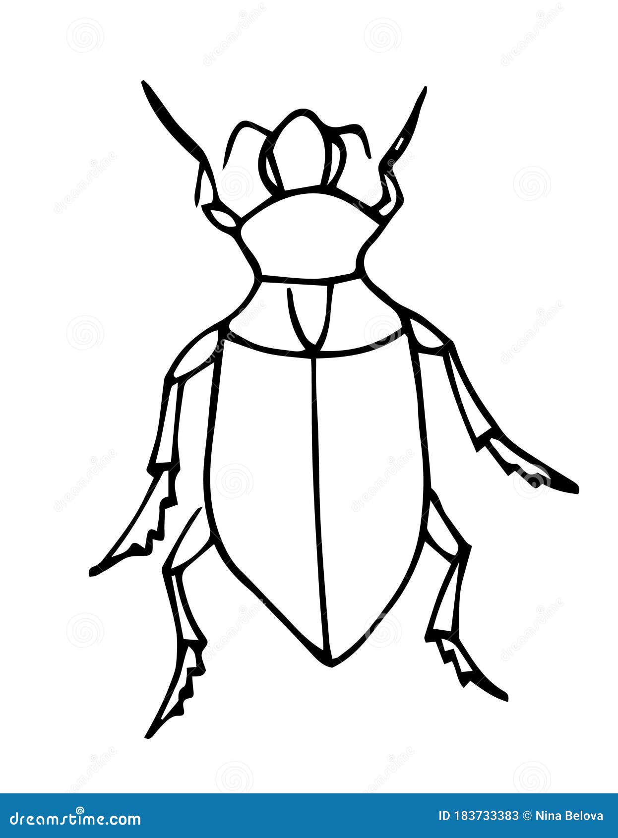 bug outline . coloring page for kids. exotic bug collection.hand drawn doodle style, 