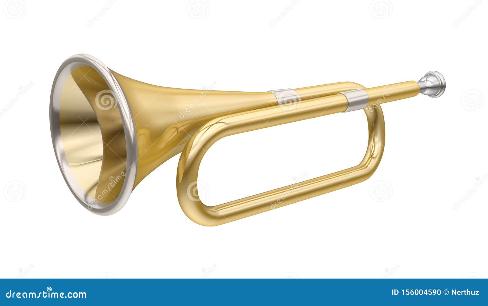 Bugle Brass Instrument Isolated Stock Illustration Illustration of