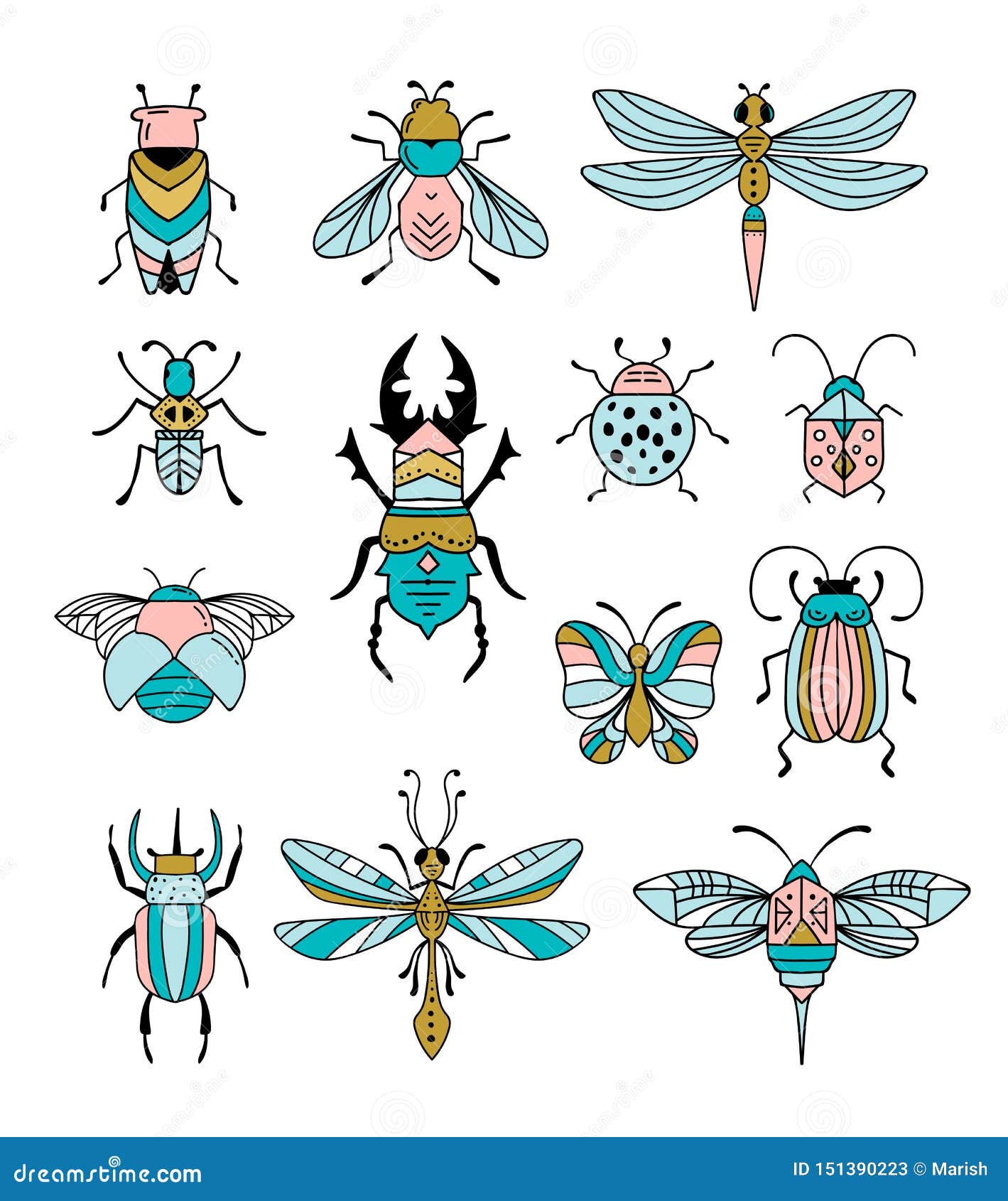 Download Cute Vector Icons : Butterfly, Dragonfly | CartoonDealer ...
