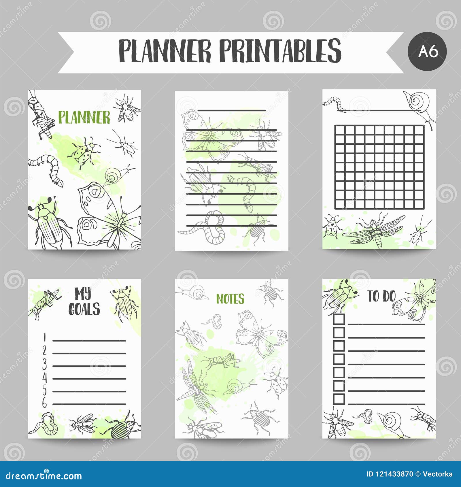 bugs insects hand drawn notes pest control organizer. entomology printables. cartoon  of pests and bug