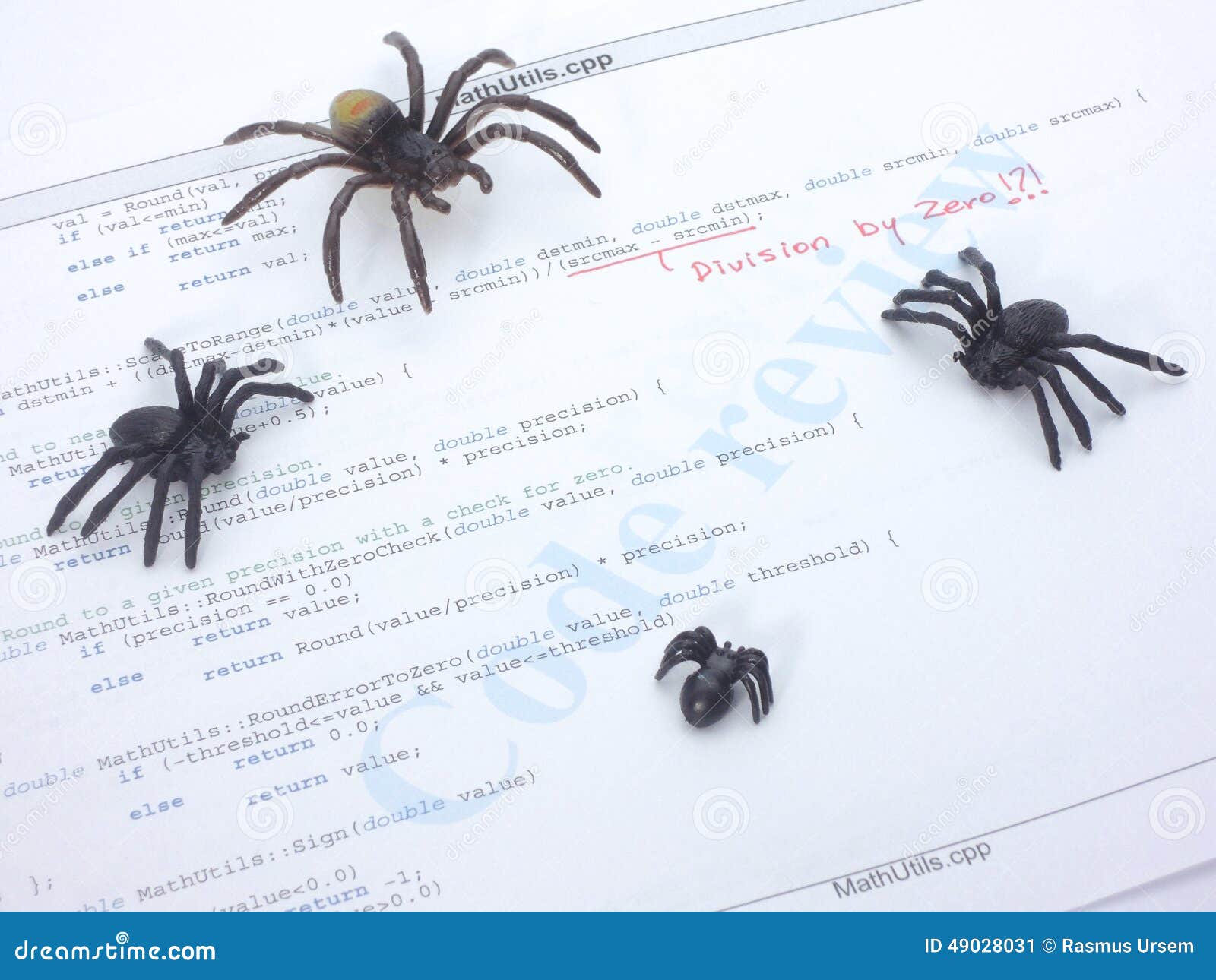 Bugs in the source code stock image. Image of development - 49028031