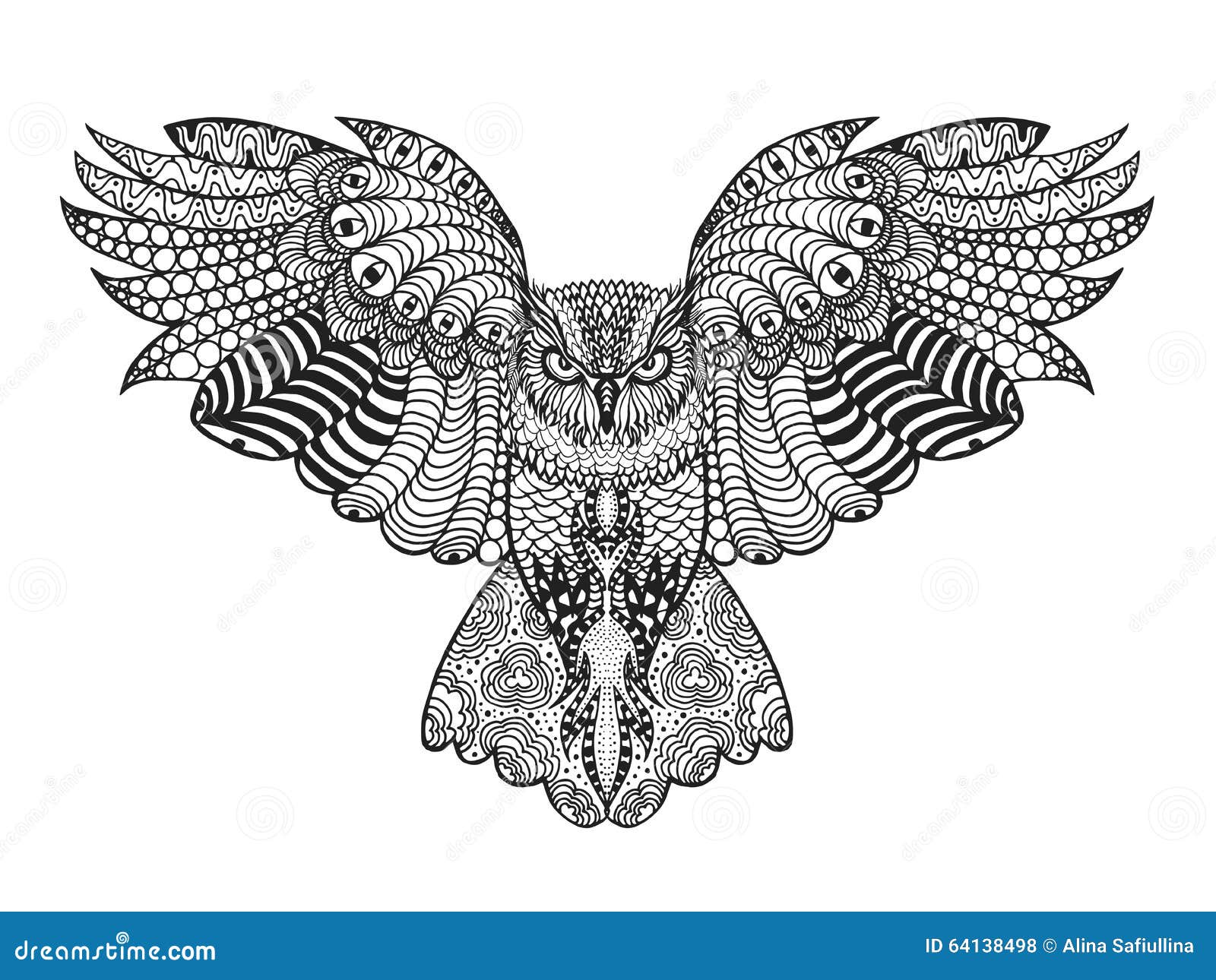 Buho De águila Página Antiesfuerza Adulta Del Colorante Ilustración del  Vector - Ilustración de indio, étnico: 64138498