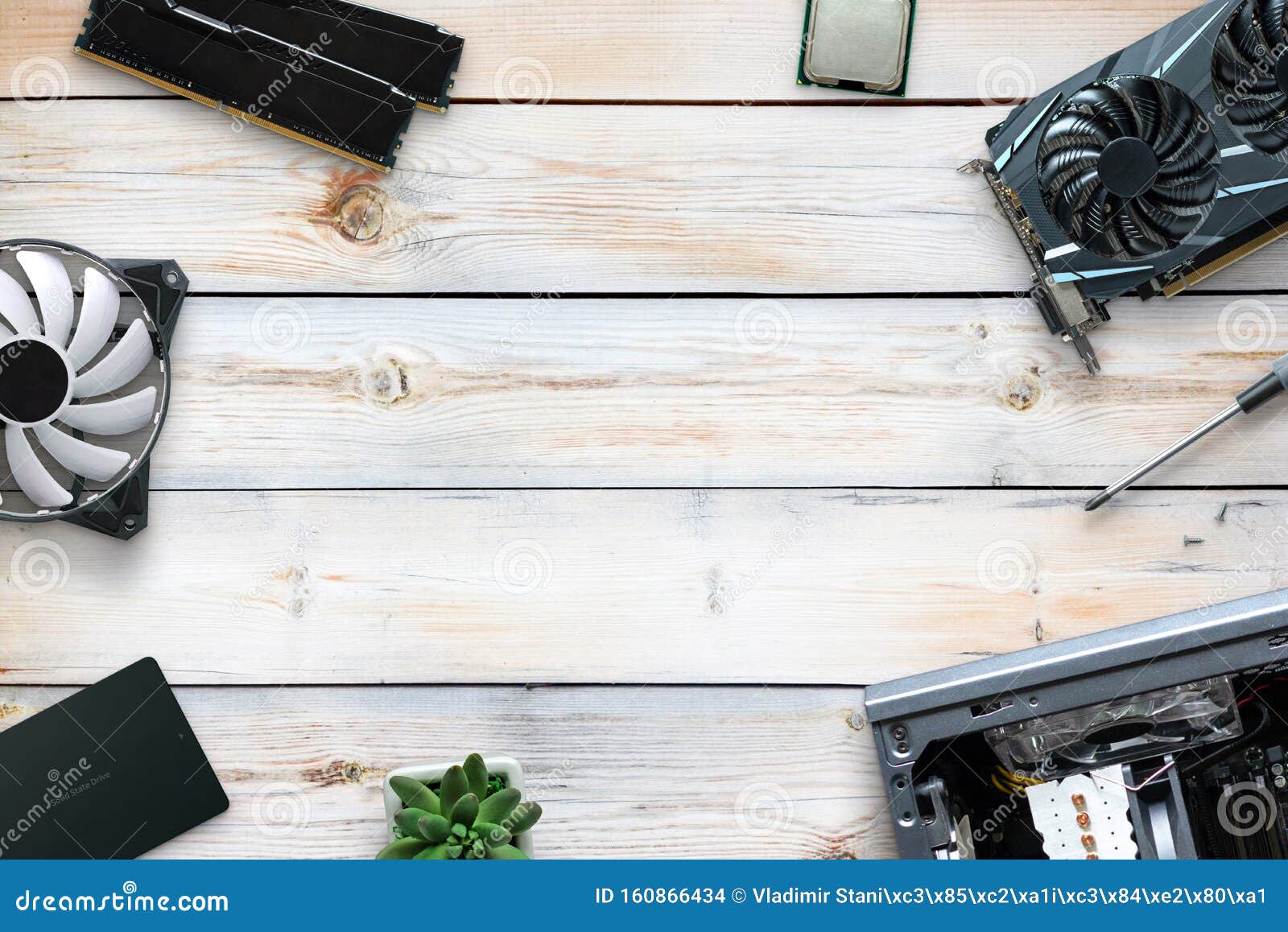 Build A Gaming Pc Concept Composition With Conputer Parts On