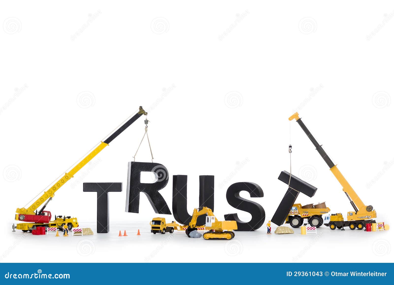 build up trust: machines building trust-word.