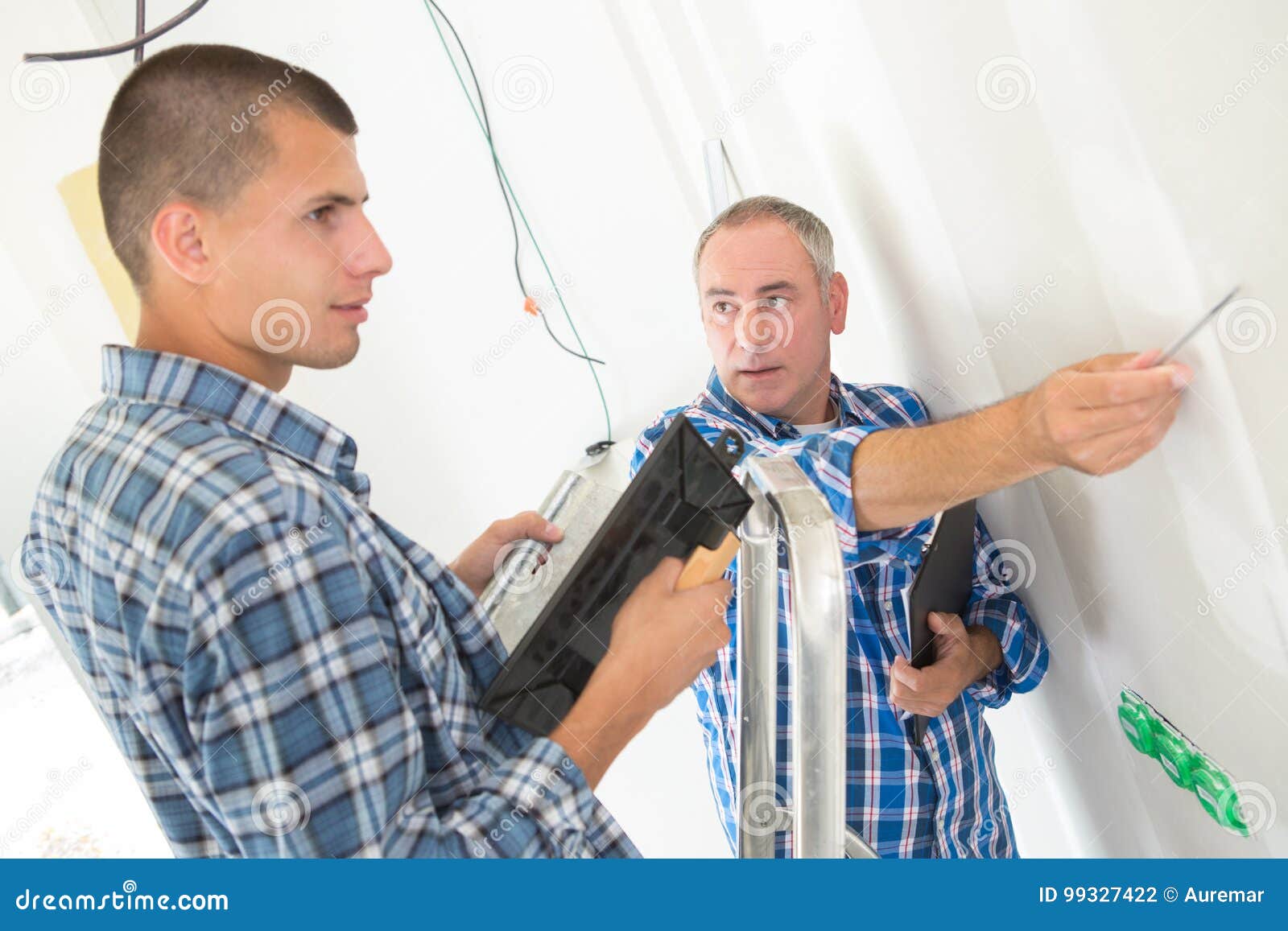 Builder Applies Glue on Wall for Ceramic Tile Stock Photo Image of