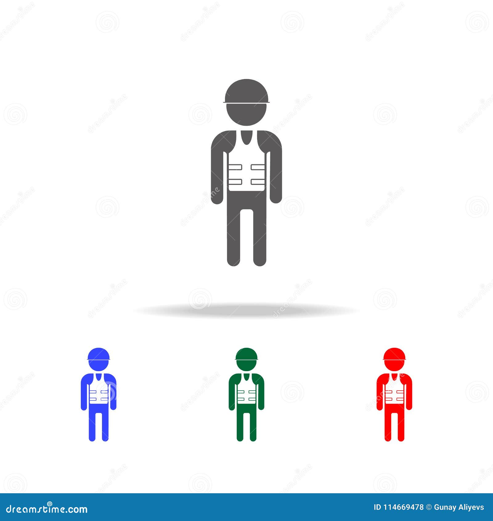 builder icon elements of people profession in multi colored icons