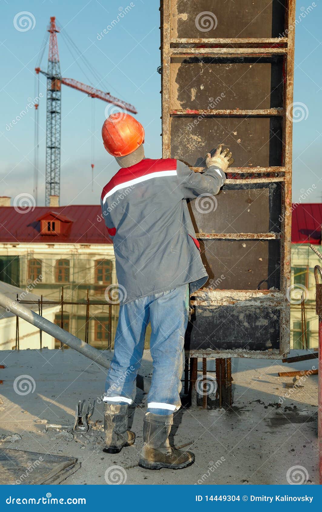 builder installing formwork