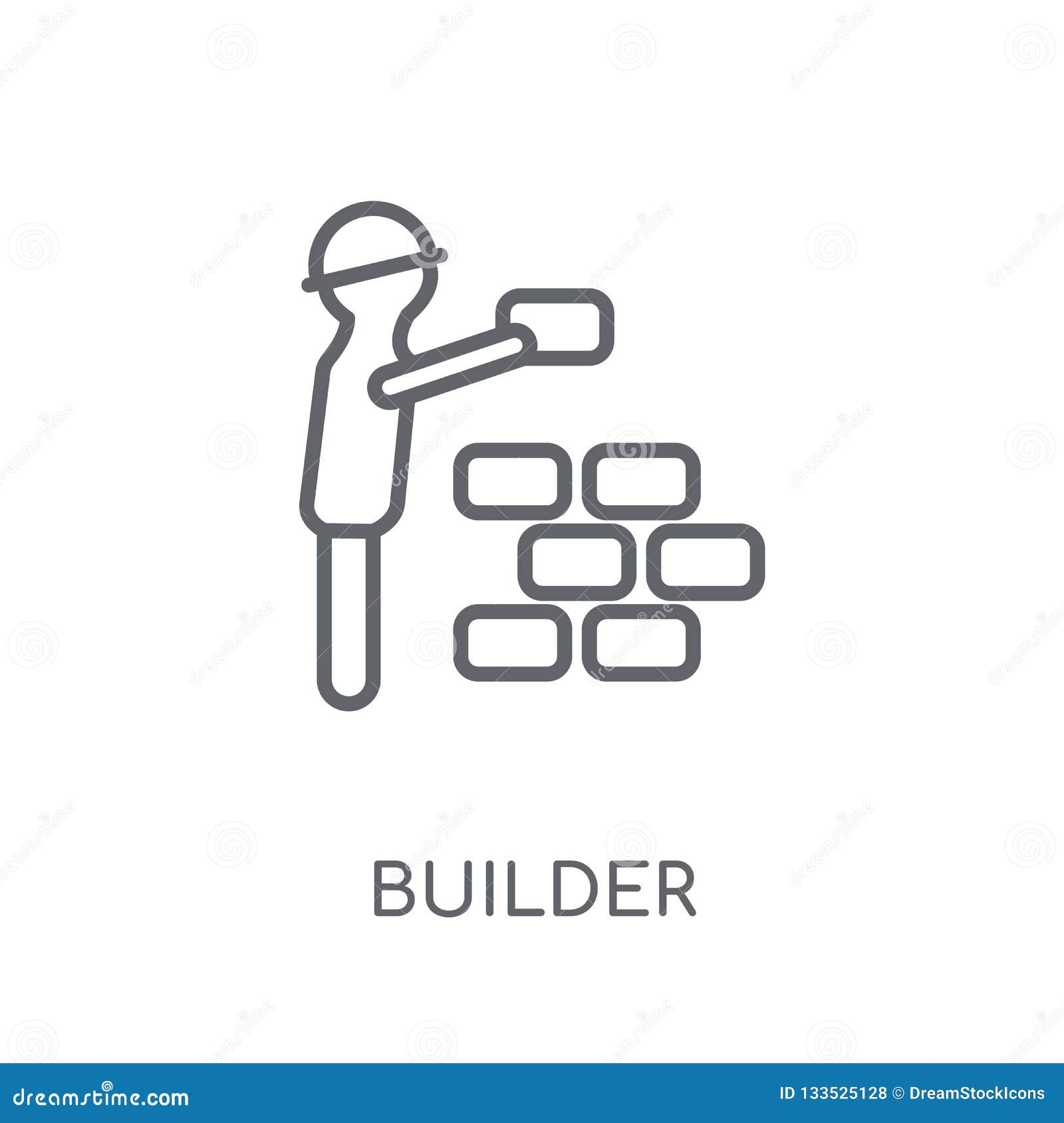 Builder Linear Icon. Modern Outline Builder Logo Concept on Whit Stock