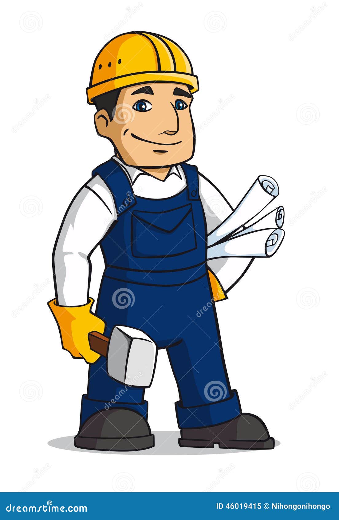 Builder man stock vector. Illustration of abstract, building - 46019415