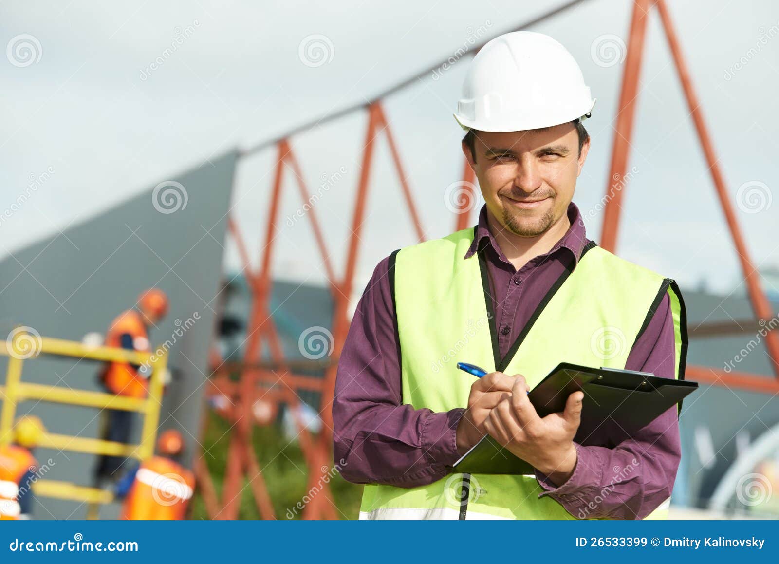 builder site manager worker at construction site