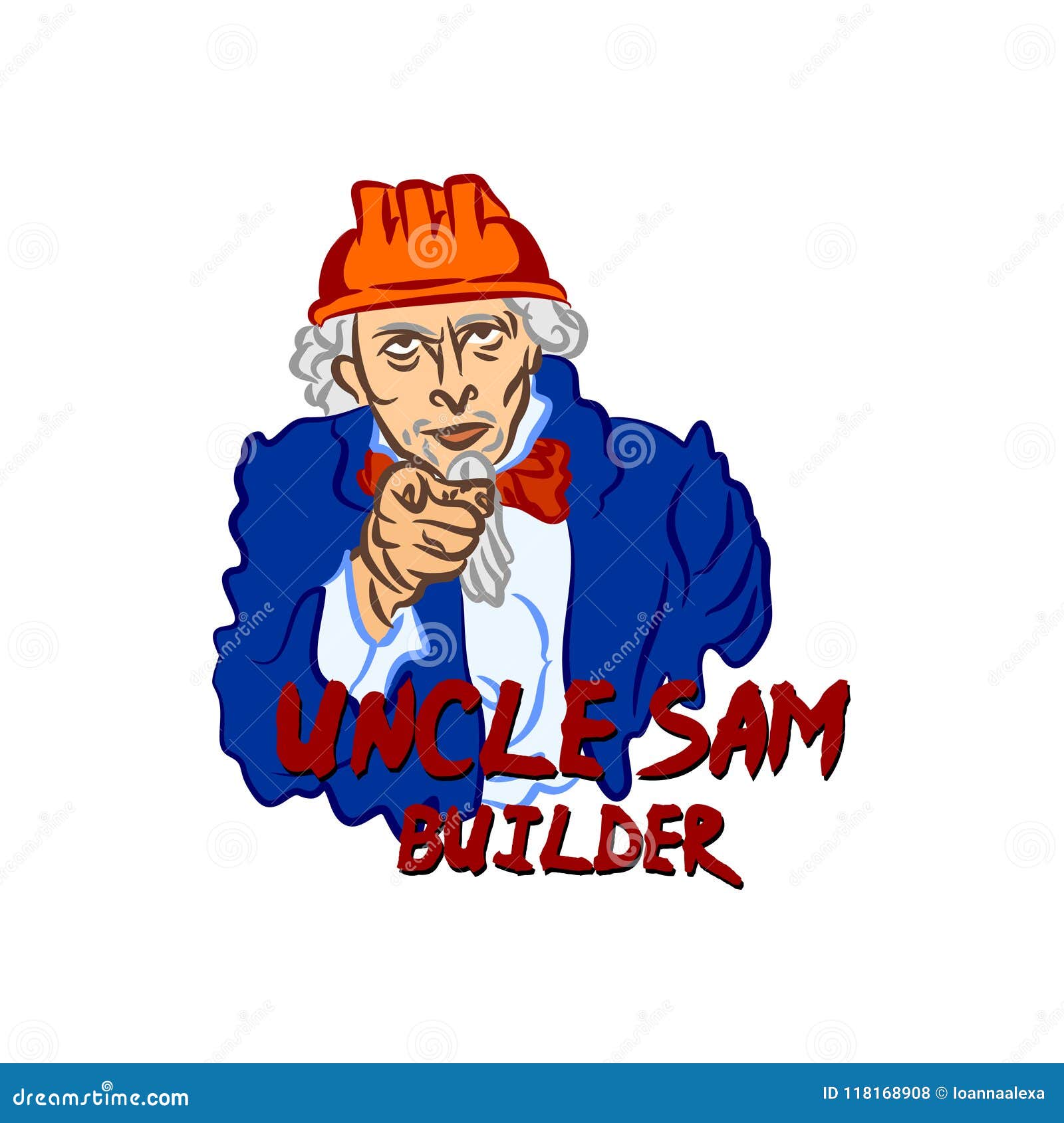 Uncle sam american pointing up cartoon Royalty Free Vector