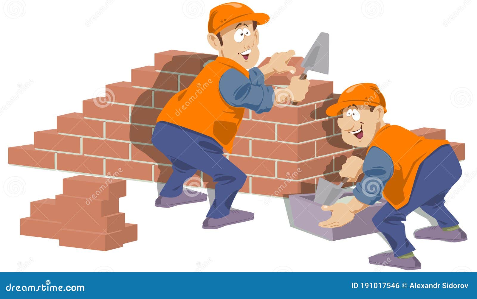 builders are doing bricklaying. funny people
