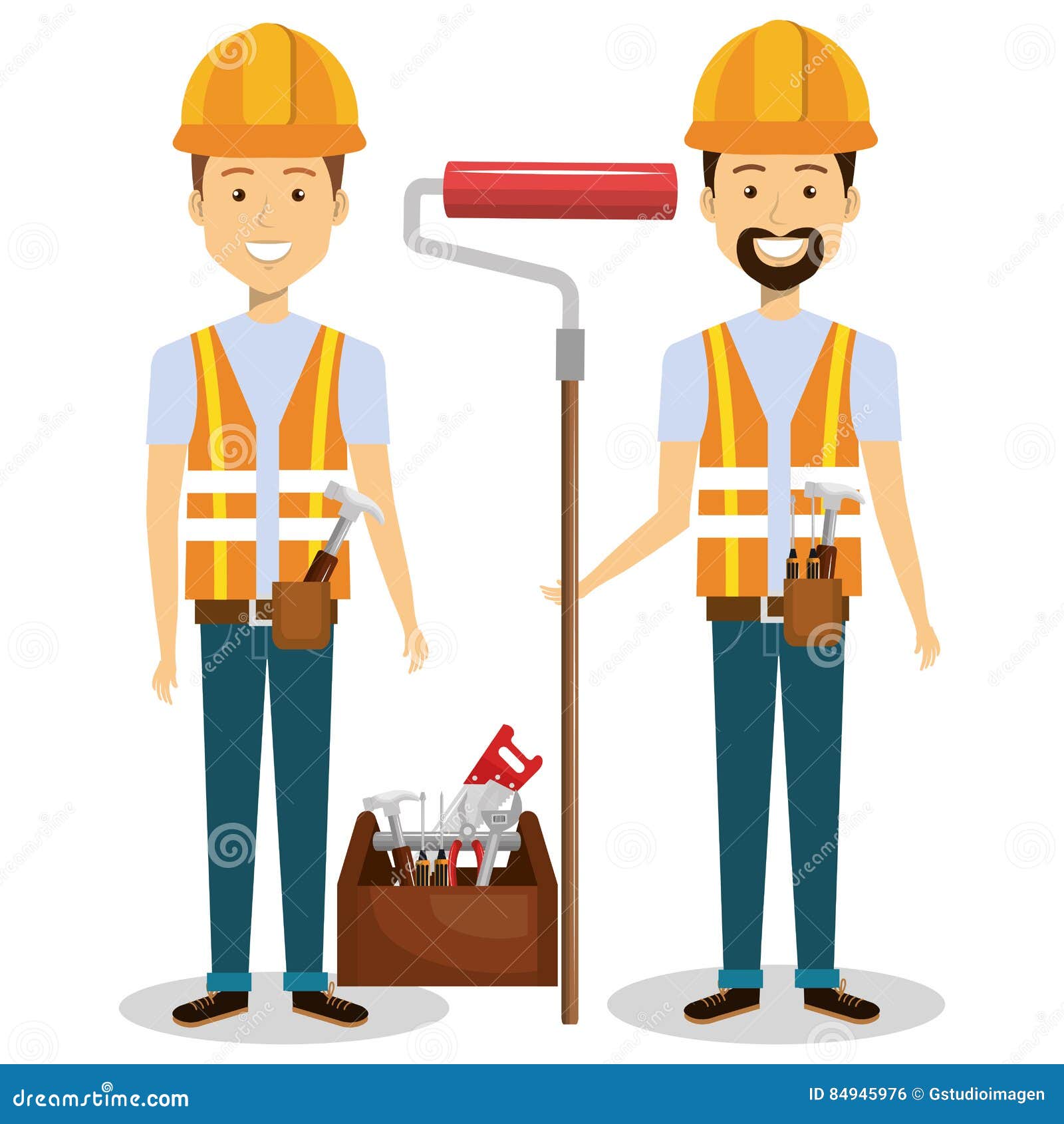 Builders Group Avatars Characters Stock Illustration Image 84945976