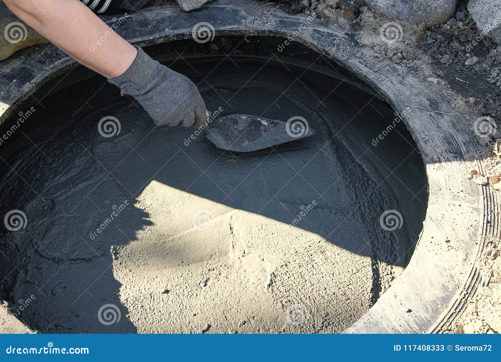 Pouring Concrete Slab Stock Image Image Of Repair Texture