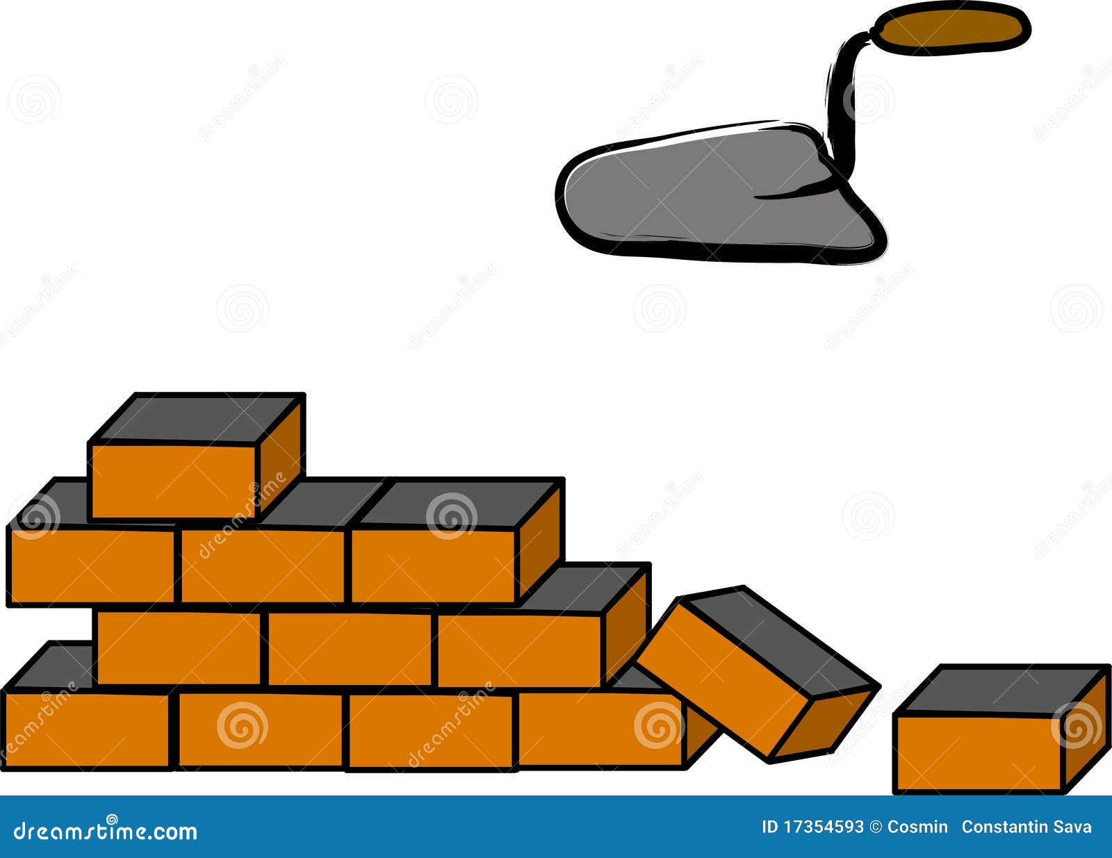 Building a brick wall stock vector. Illustration of building - 17354593