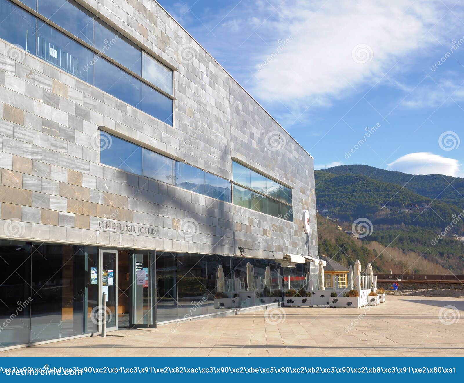 building of the center of tourism in la massana, principality of andorra, europe.