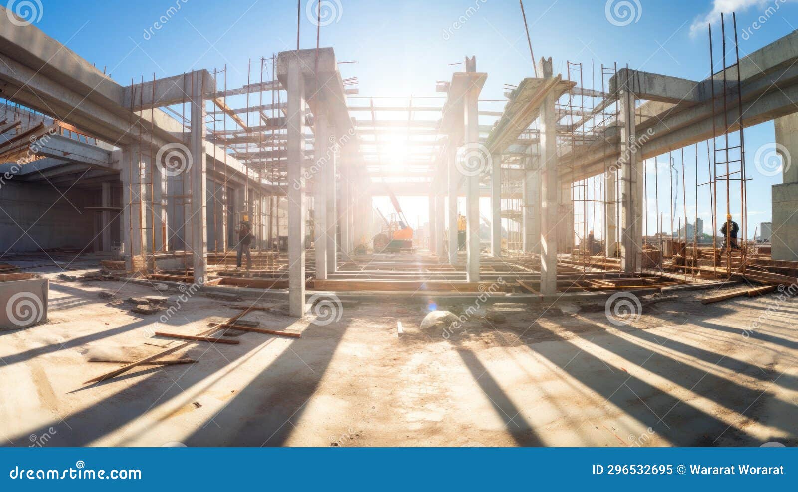 Building, Concrete Structure Construction Site Stock Image - Image of