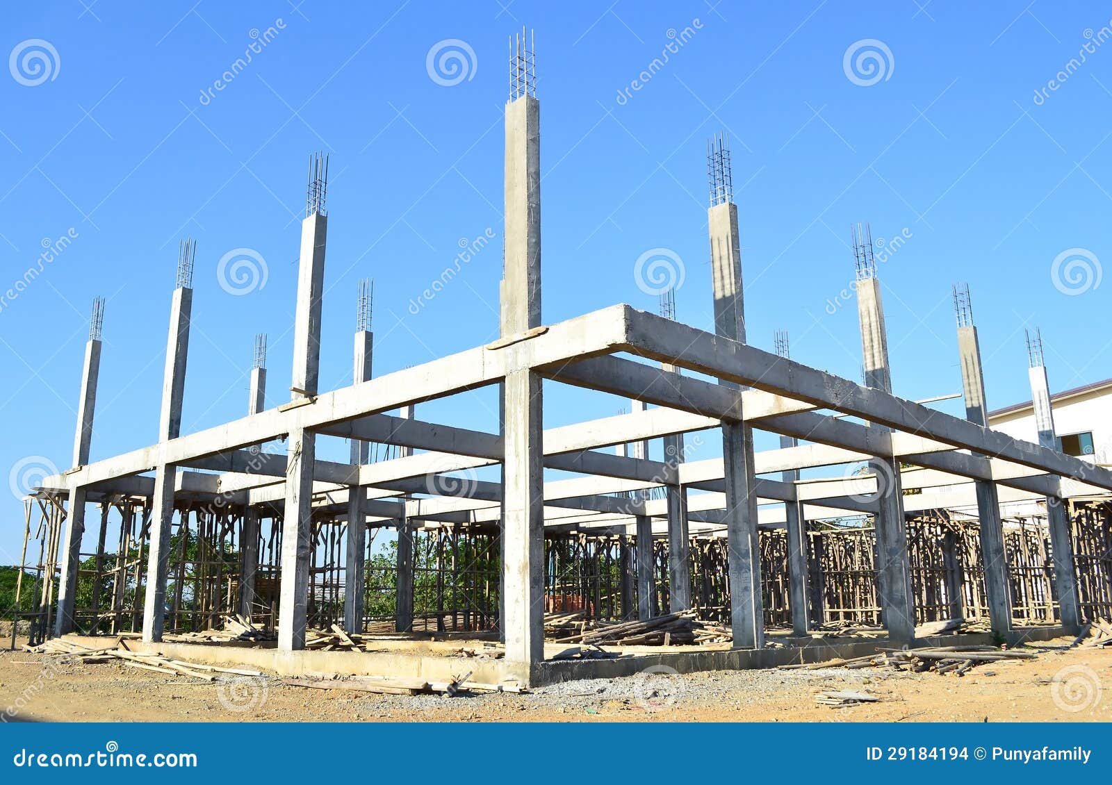 building construct site and blue sky