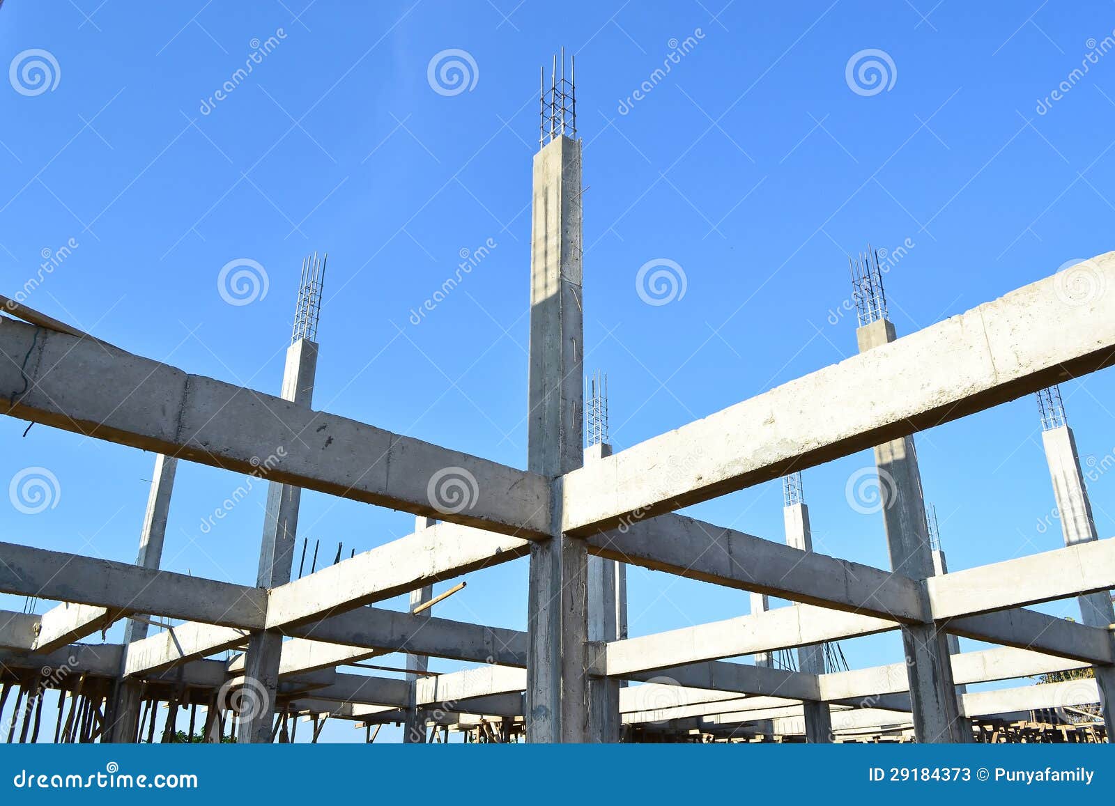 building construct site and blue sky