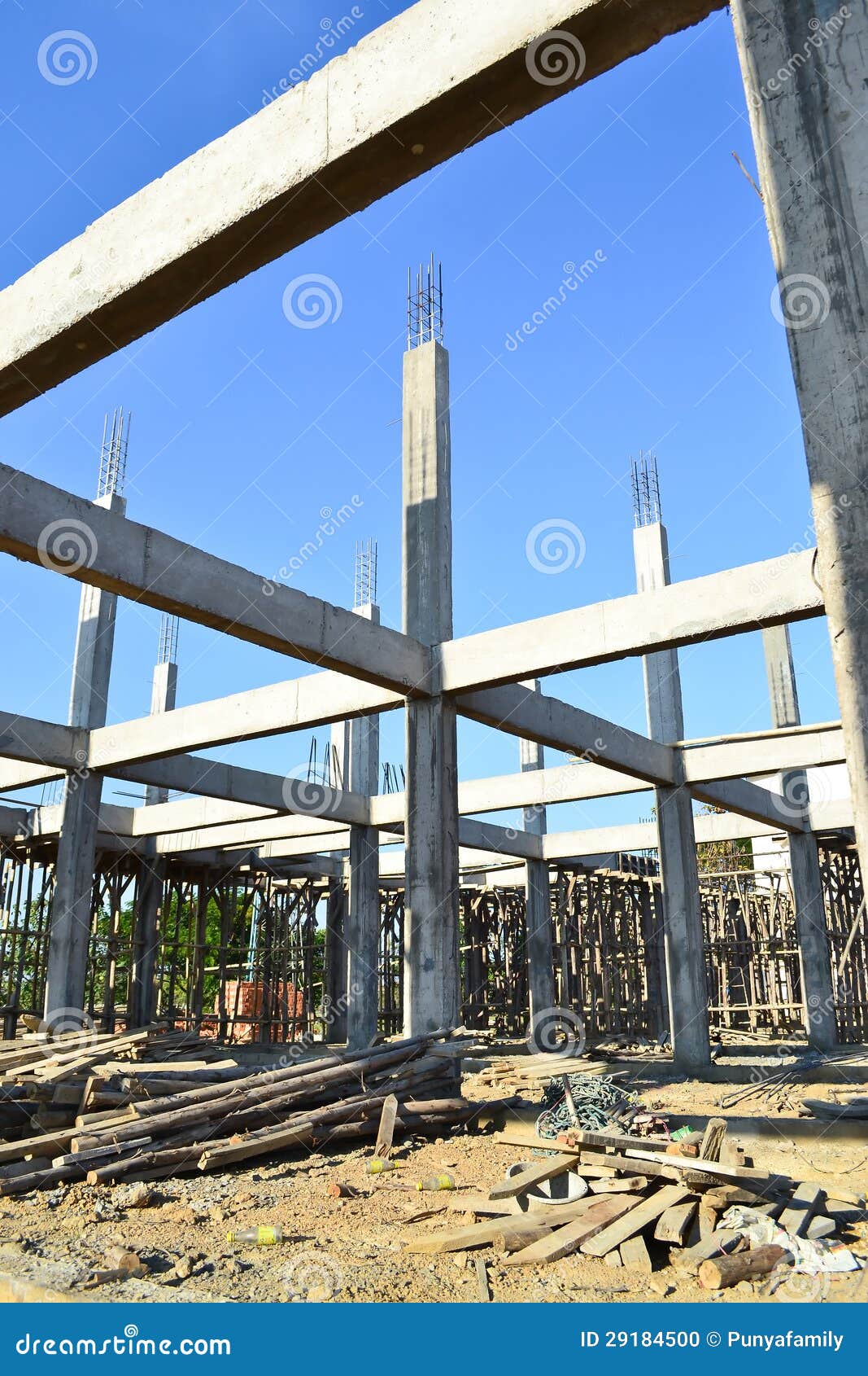 building construct site and blue sky