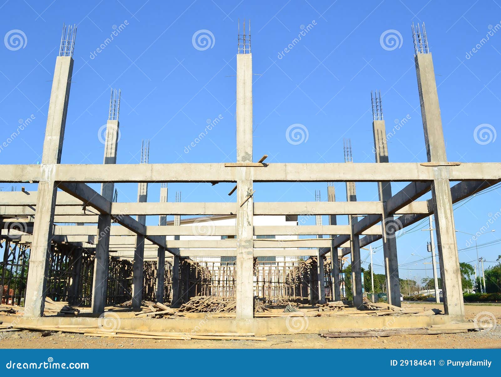 building construct site and blue sky