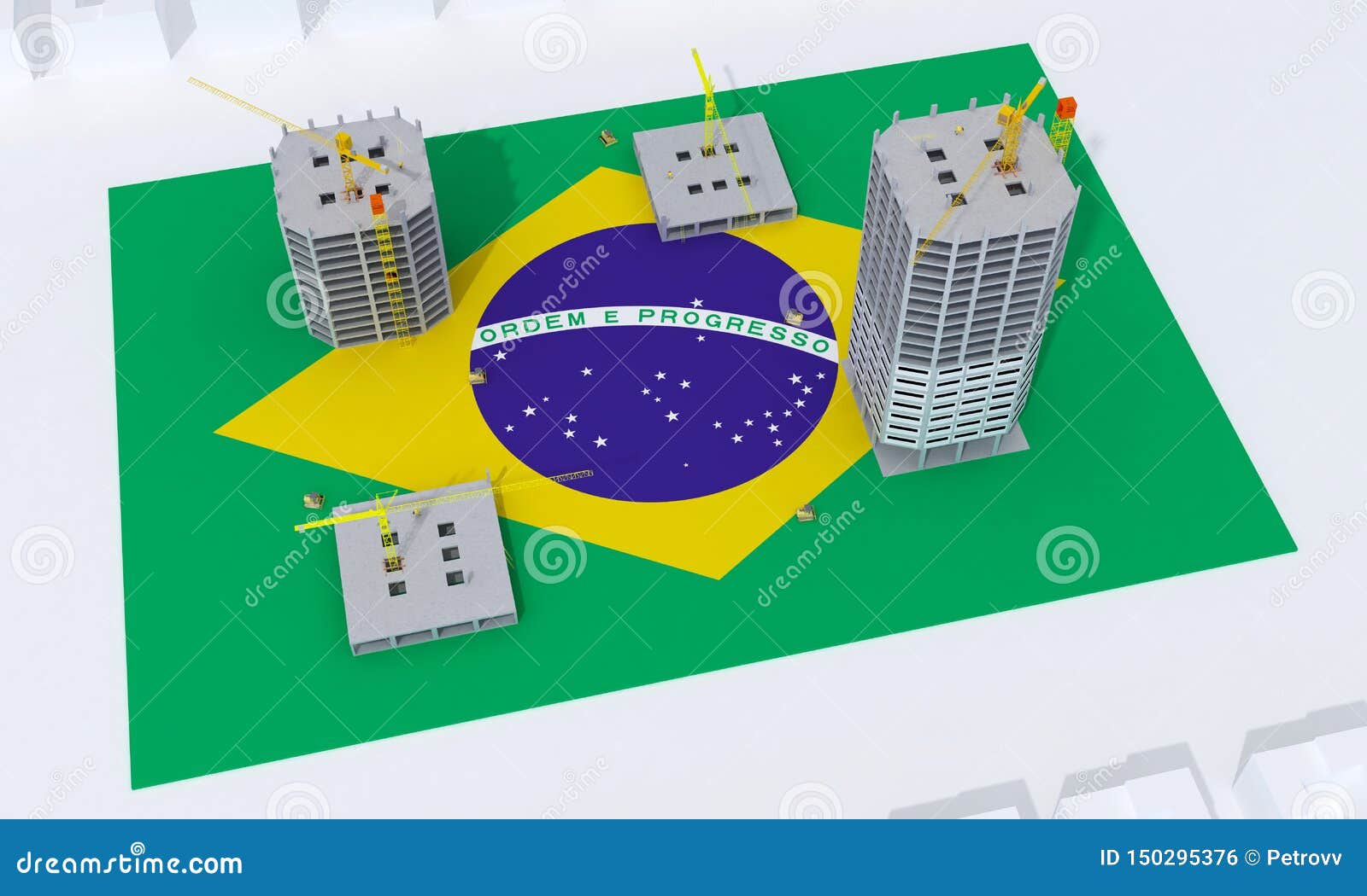 Building Construction Concept in Brazil Stock Illustration