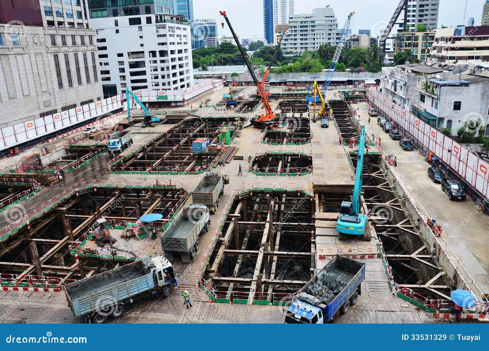 Building Construction Site at Thailand Stock Image Image of crane