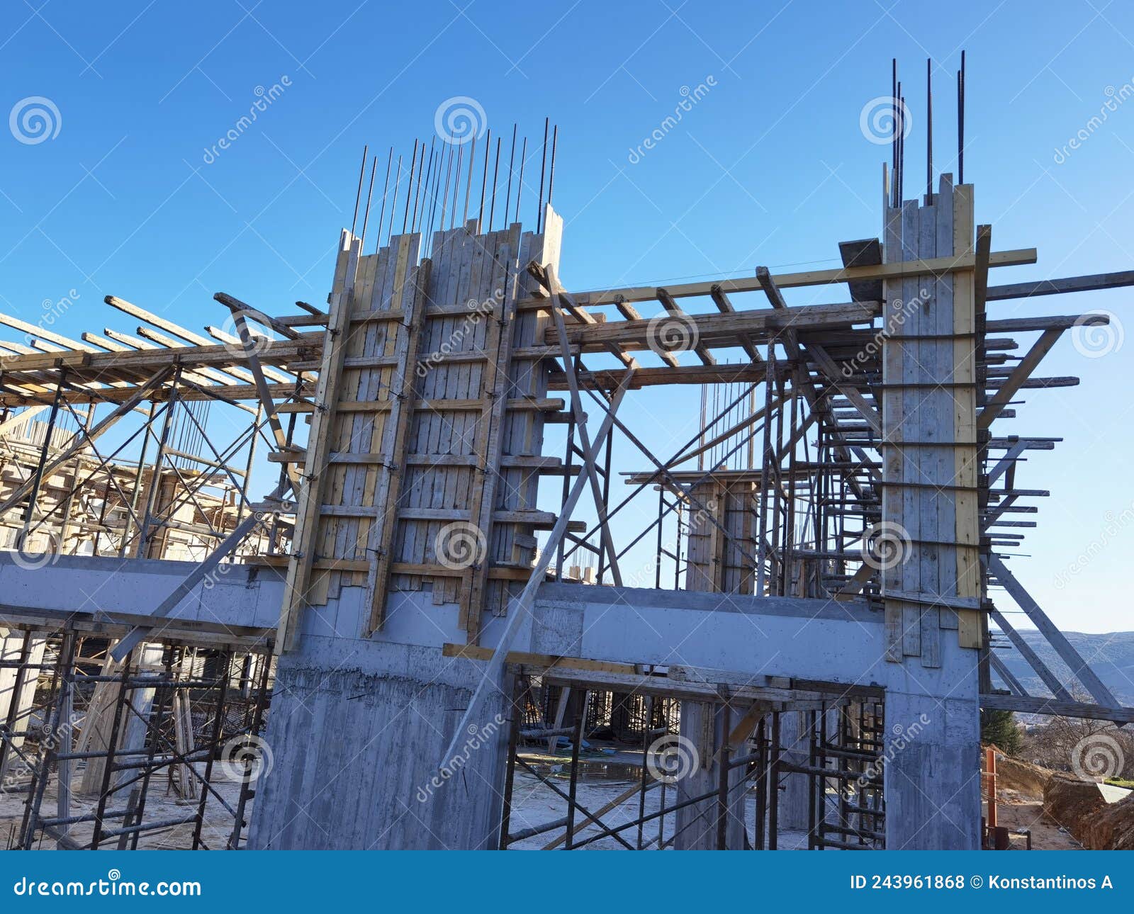 Building Construction Structure Cement Irons Development Stock Photo