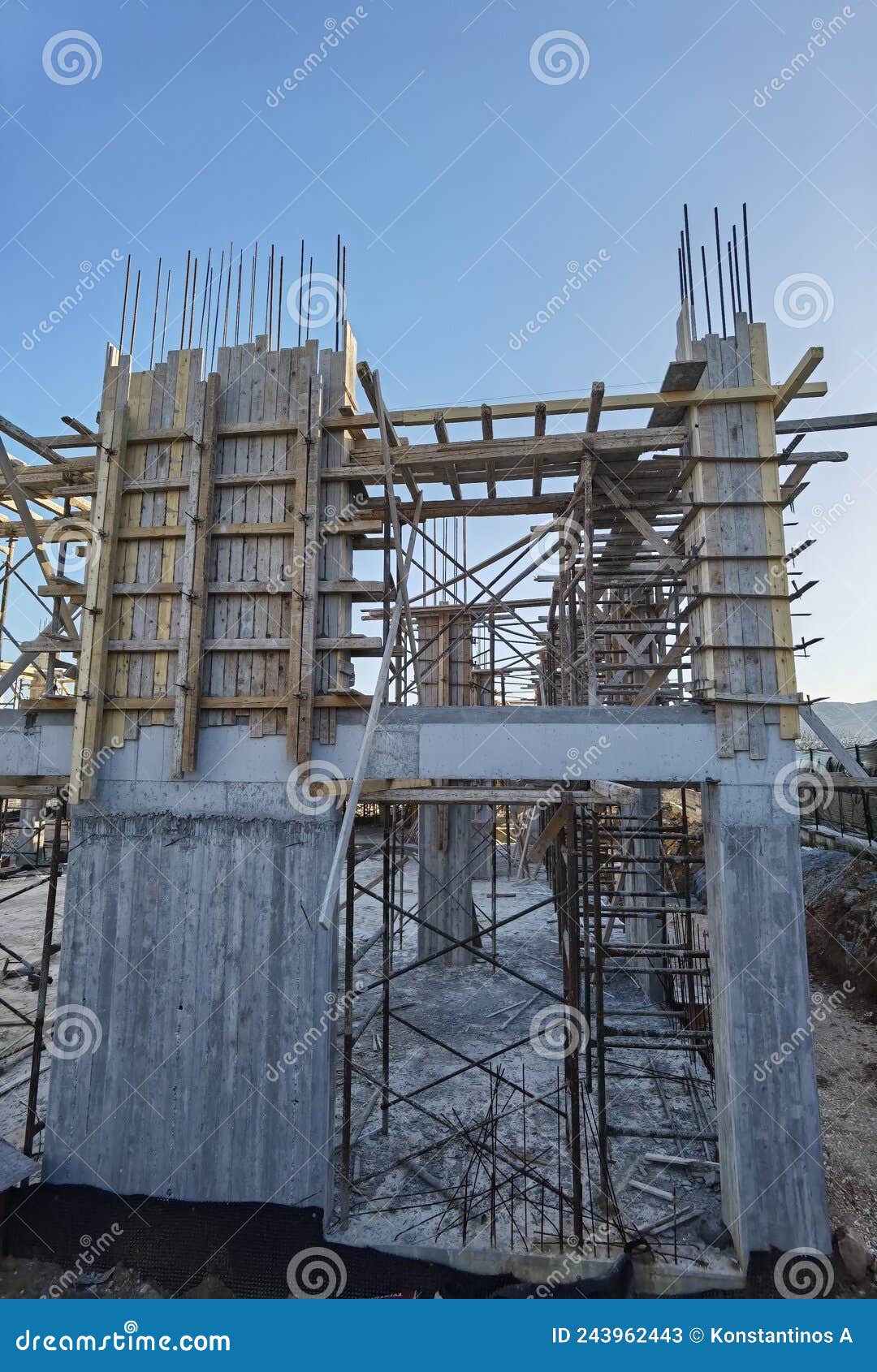 Building Construction Structure Cement Irons Development Stock Image
