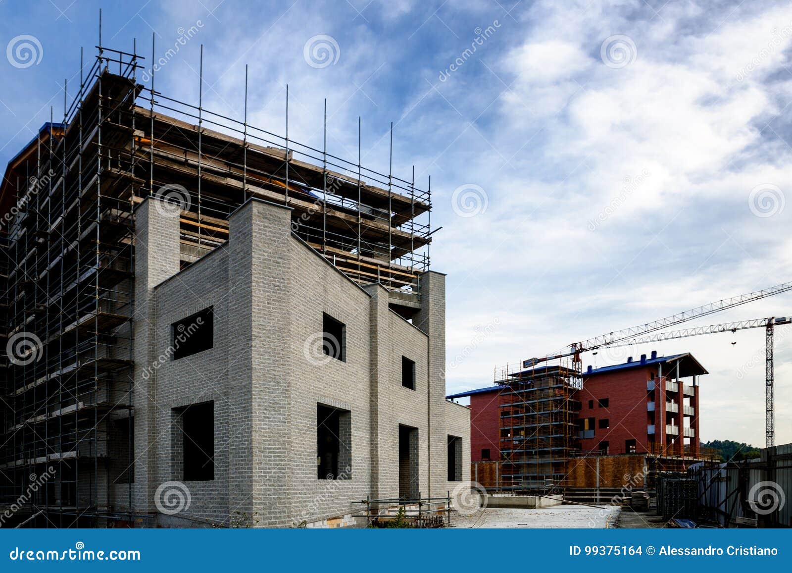 Building Construction Work Yard Stock Photo Image of crane, expansion
