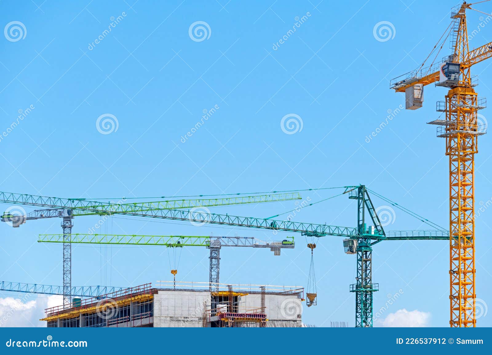 Crane Under Maintenance Routine Job By Crane Operator Or Technician, Fix And Service Crane With