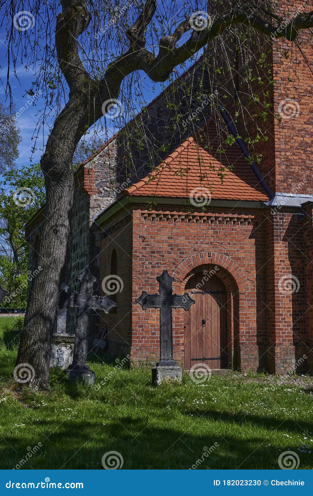 Building Details of a Medieval Village Church Stock Photo - Image of