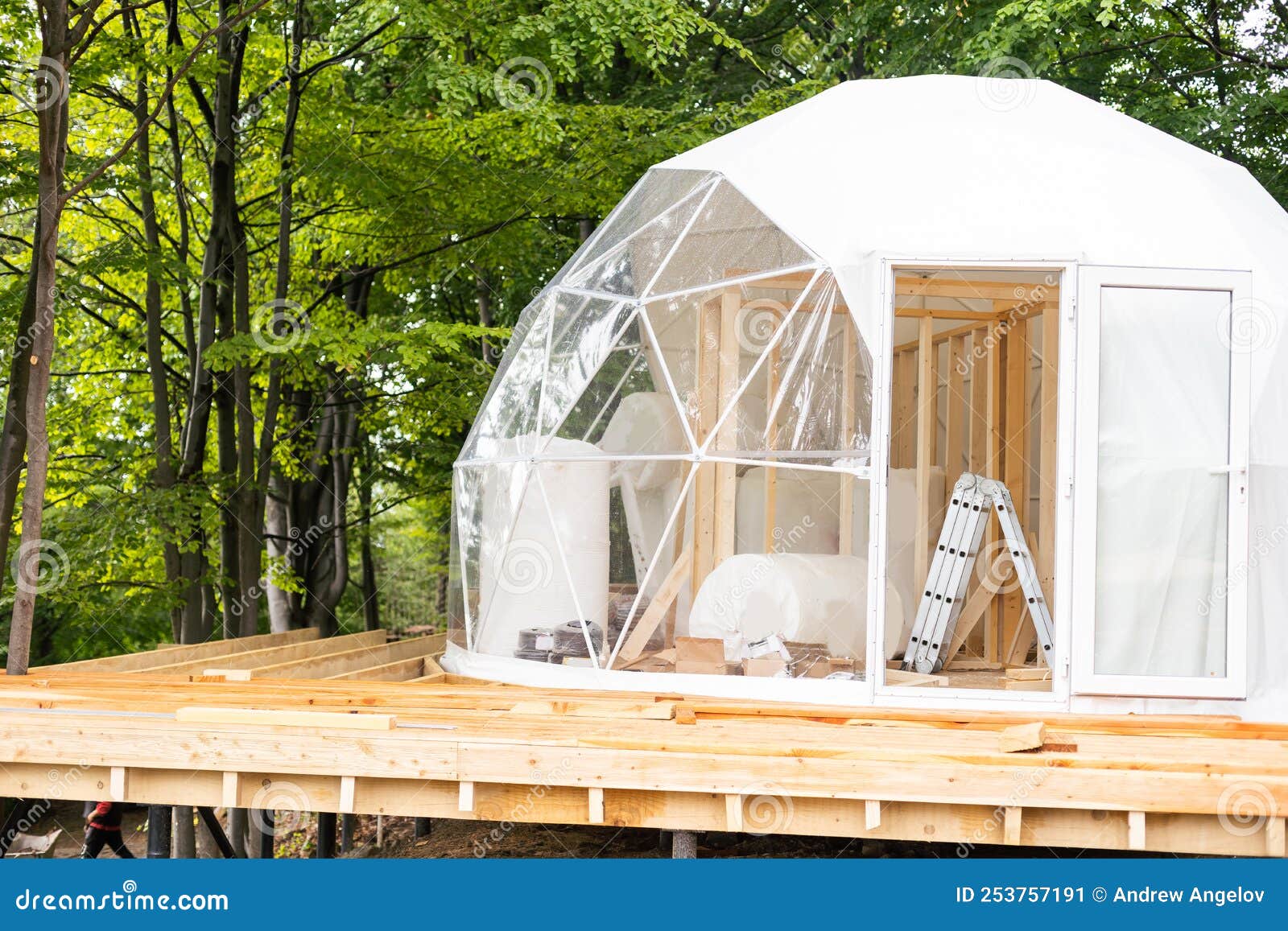 Building a Dome Tent in the Mountains Stock Image Image of flower