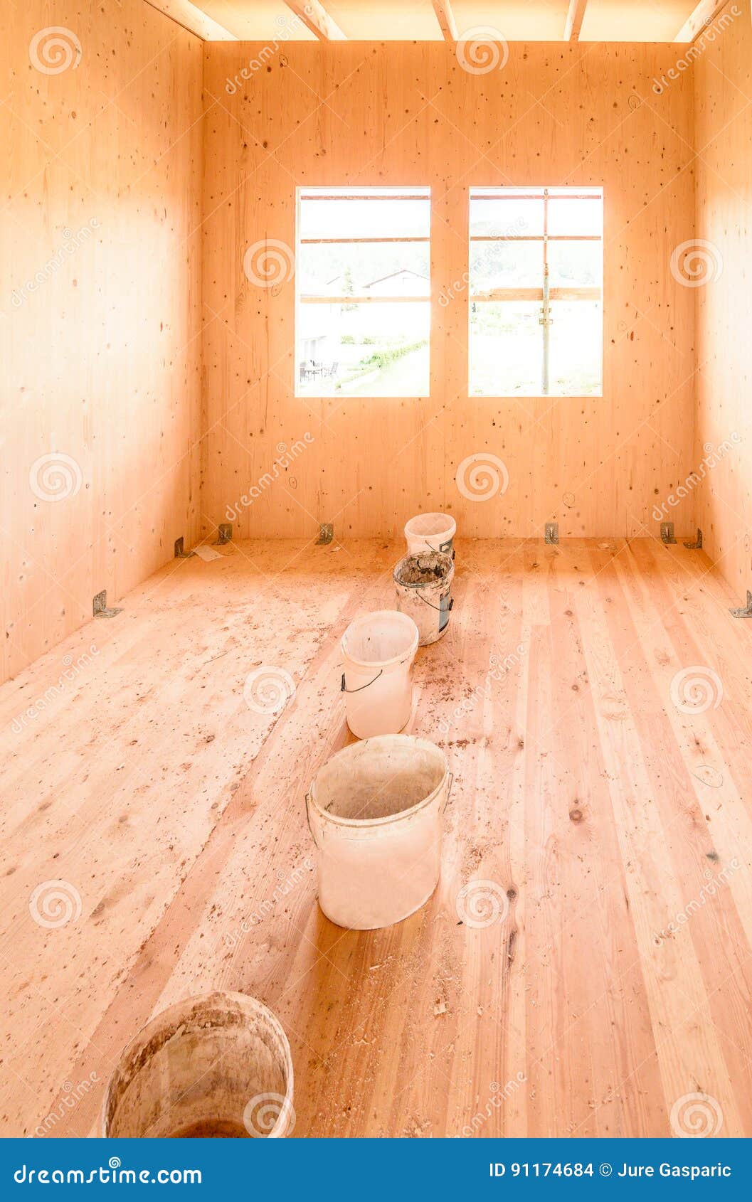 Building Energy Efficient Passive Wooden House. Stock Photo Image of