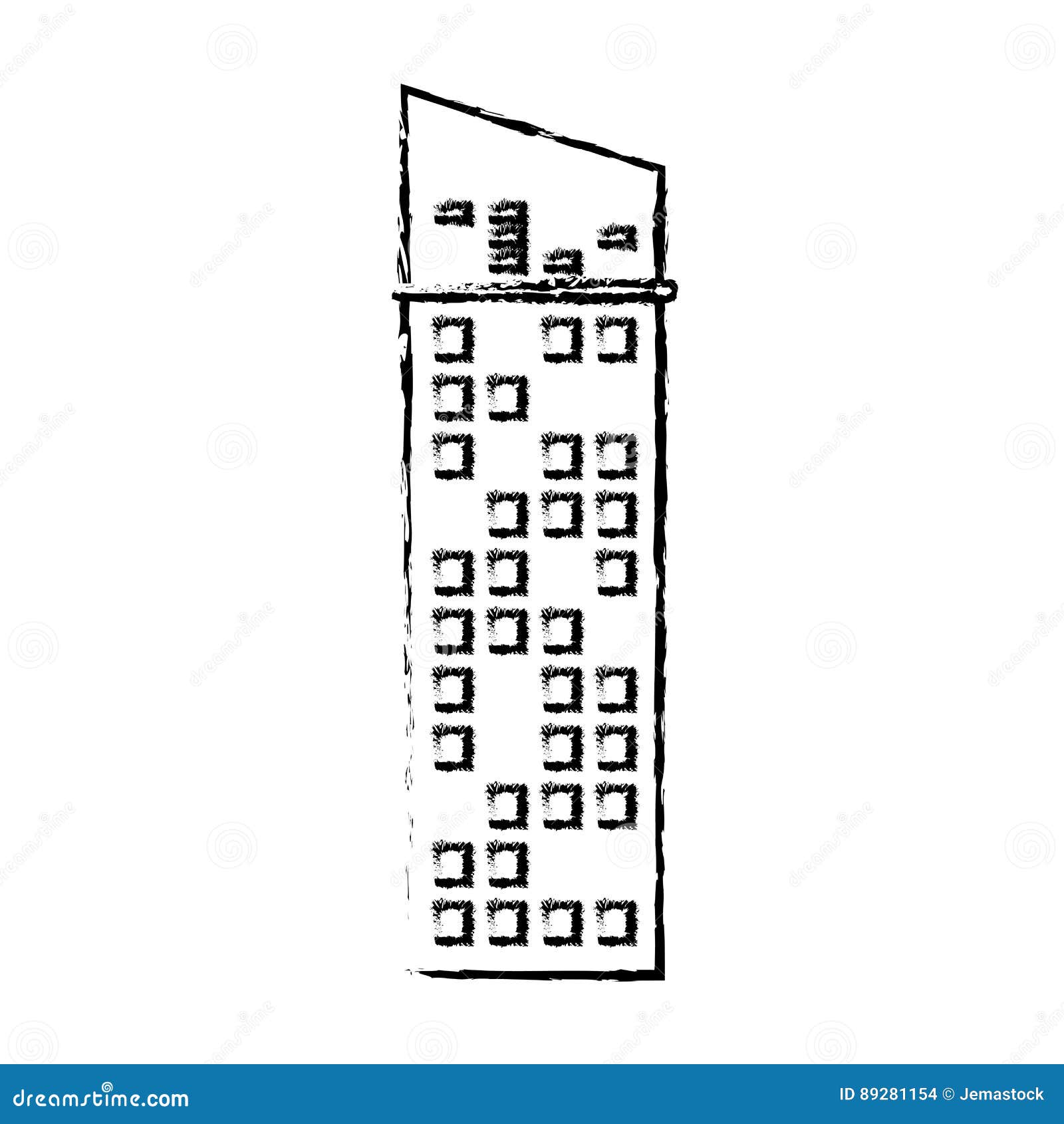 Building Facade Icon Sketch Stock Illustration - Illustration of front ...