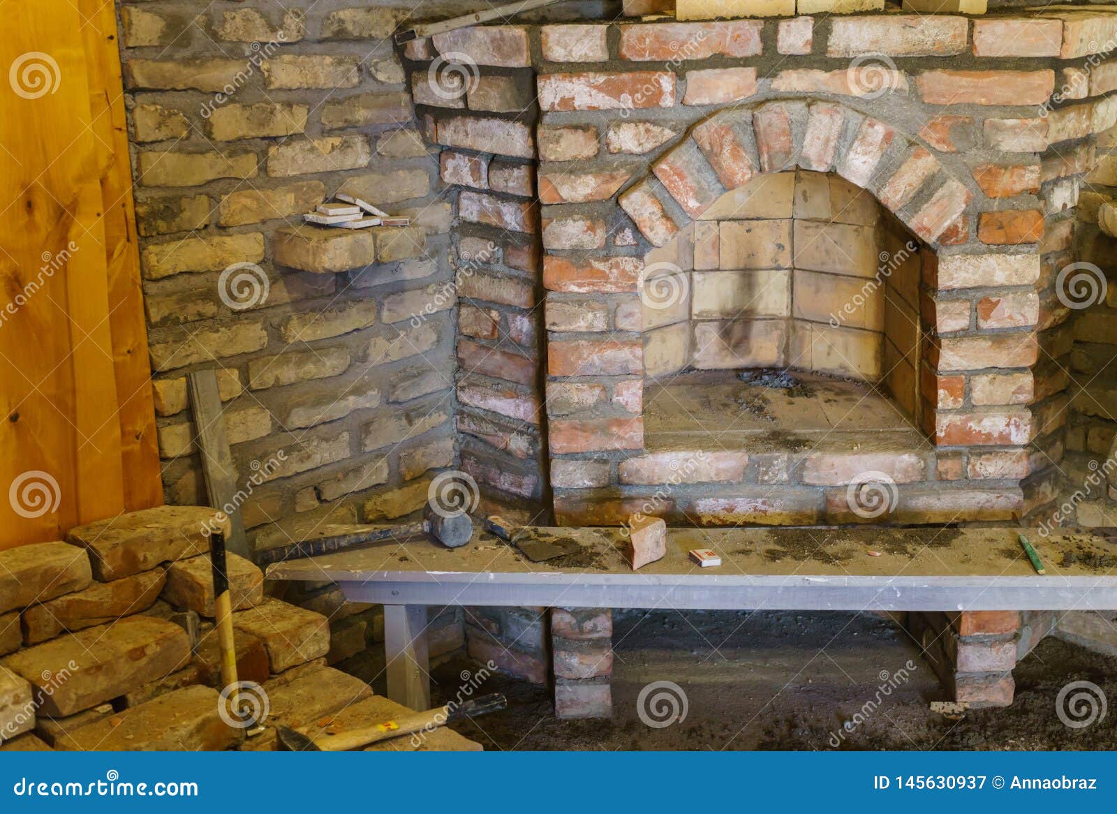 Building A Fireplace In A House Using Old Bricks Beautiful