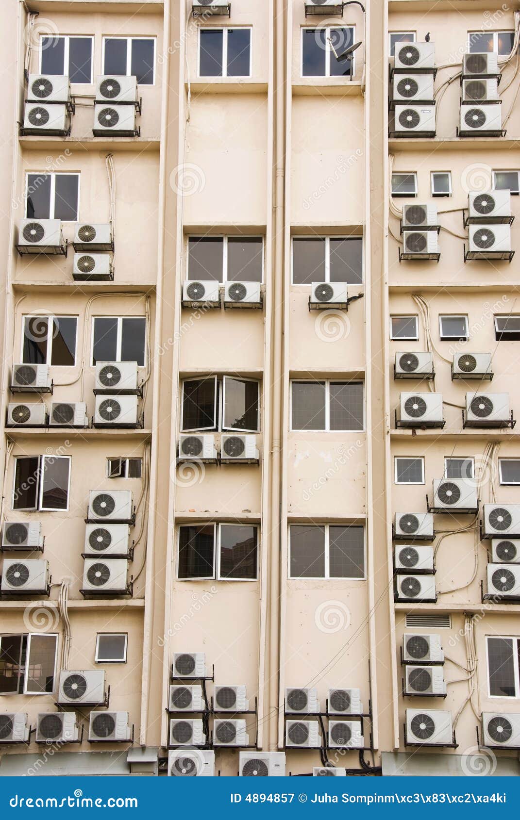 Building Full of Aircon Units Stock Image Image of industrial