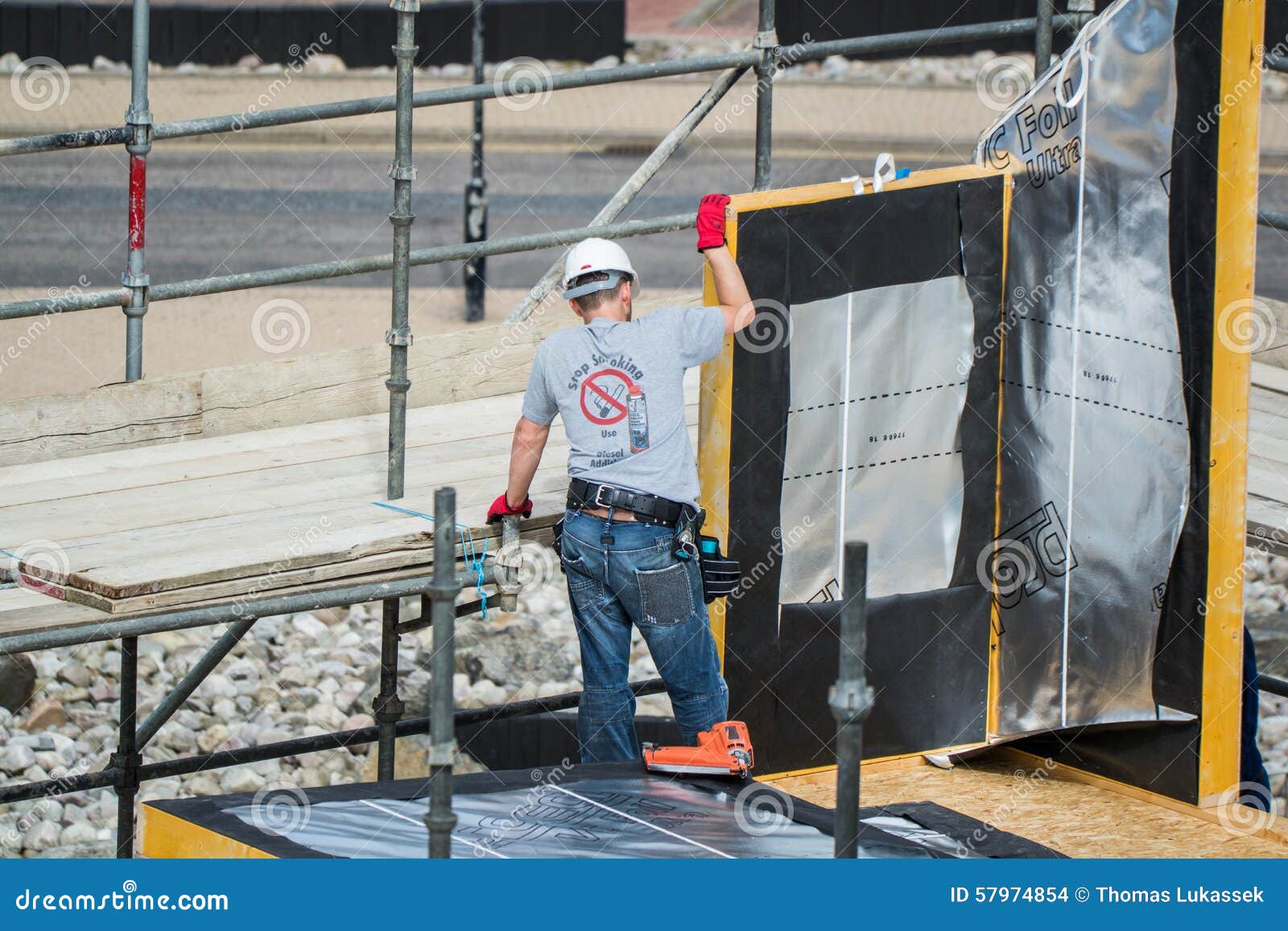 Building a House with Foam Panels Editorial Stock Image Image of