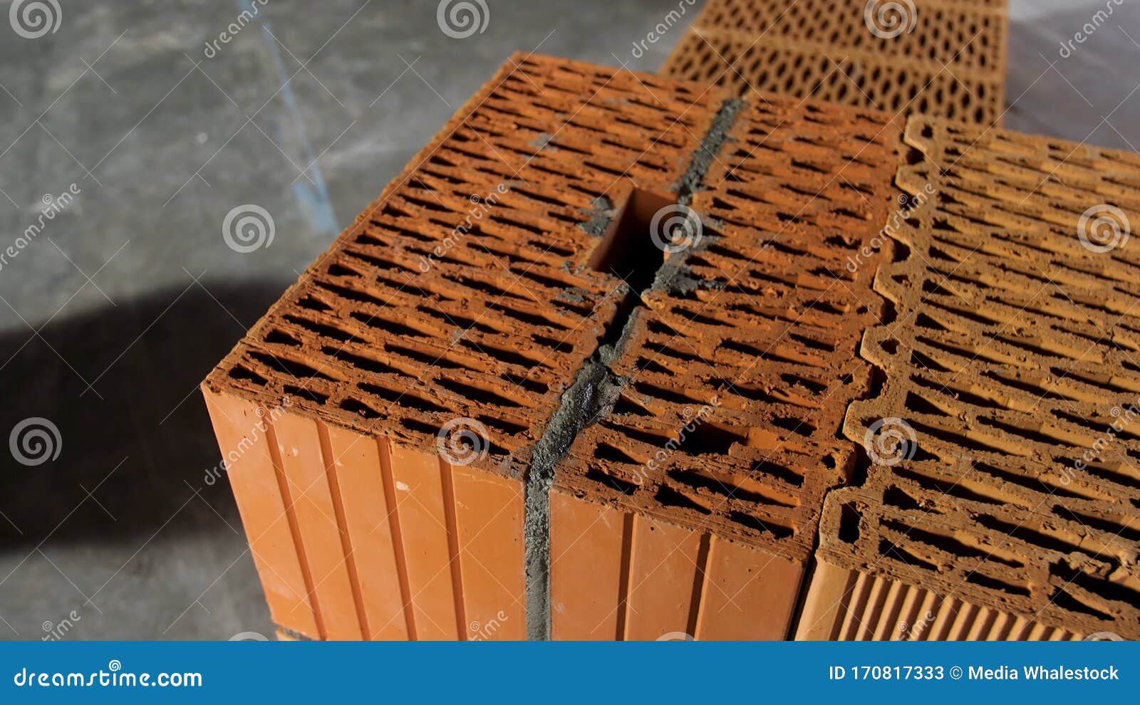 Building A House From A Red Ceramic Block Stock Footage Block Masonry Incomplete Red Brick Corner At The Construction Stock Image Image Of Floor Architecture