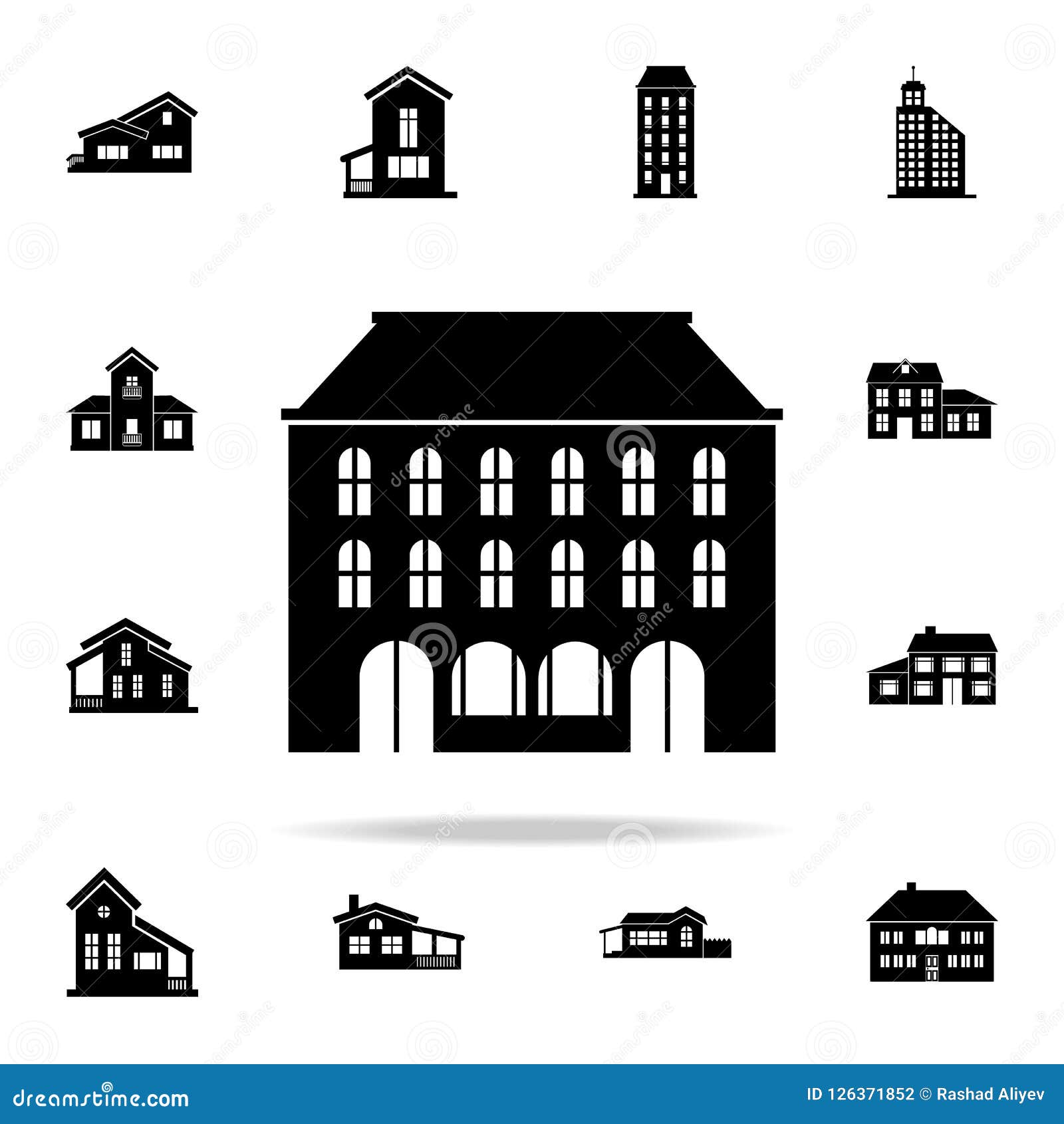 Building Icon House Icons Universal Set For Web And Mobile Stock