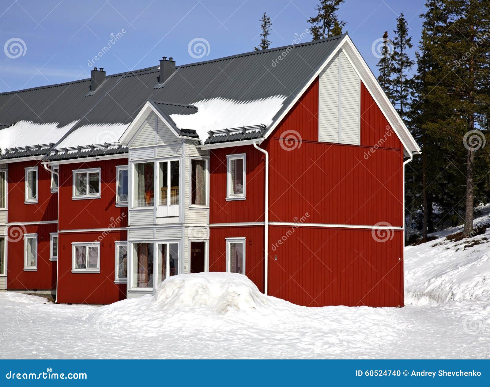 building in lindvallen. salen. dalarna county. sweden