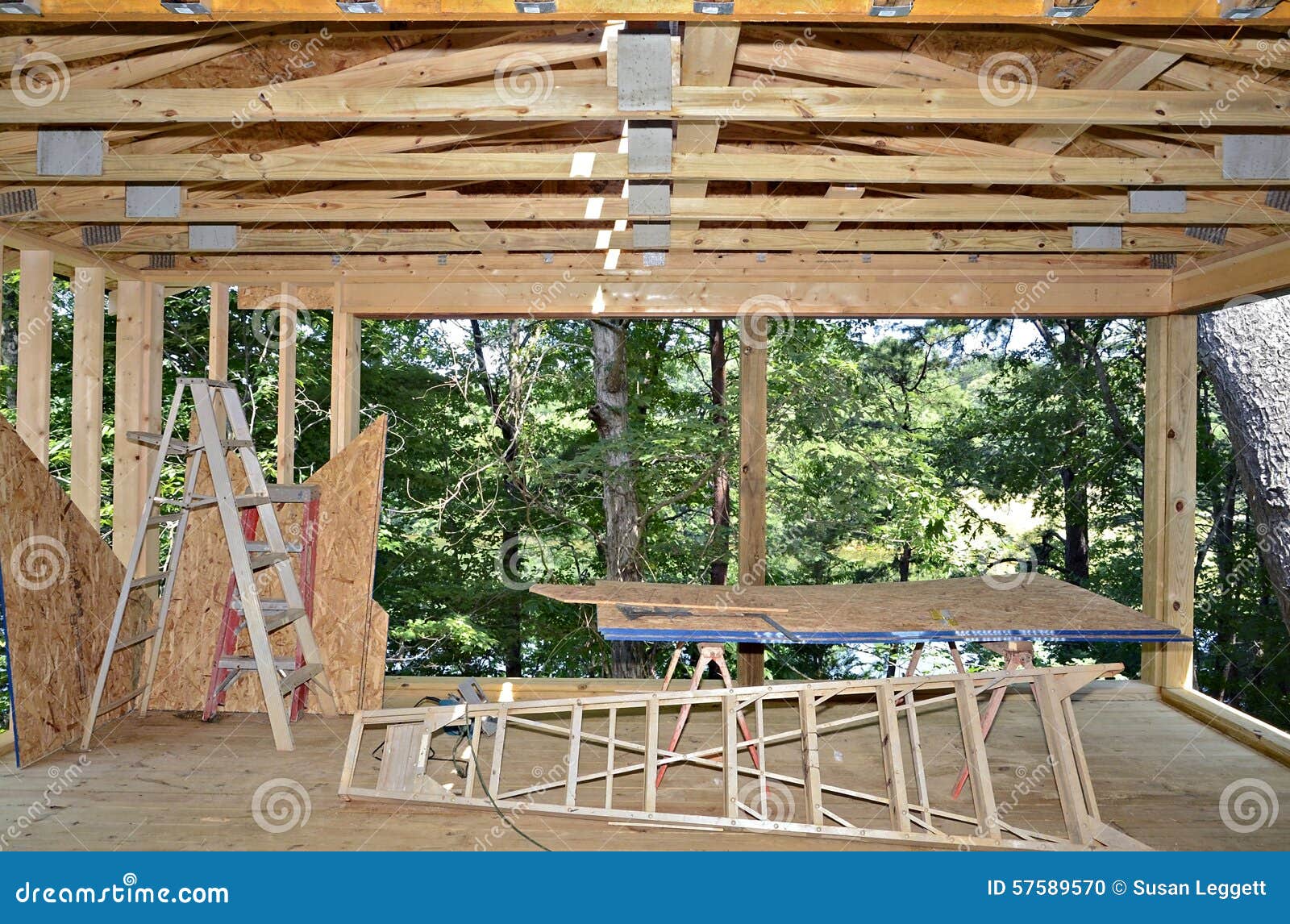 Building a New Porch stock photo. Image of architecture 57589570