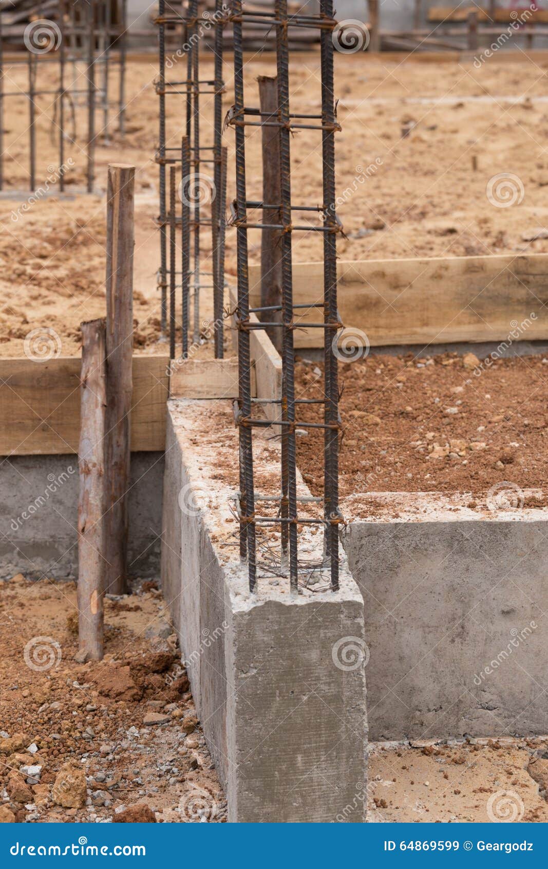 Building Pillar for Home Construction Stock Image Image of beams