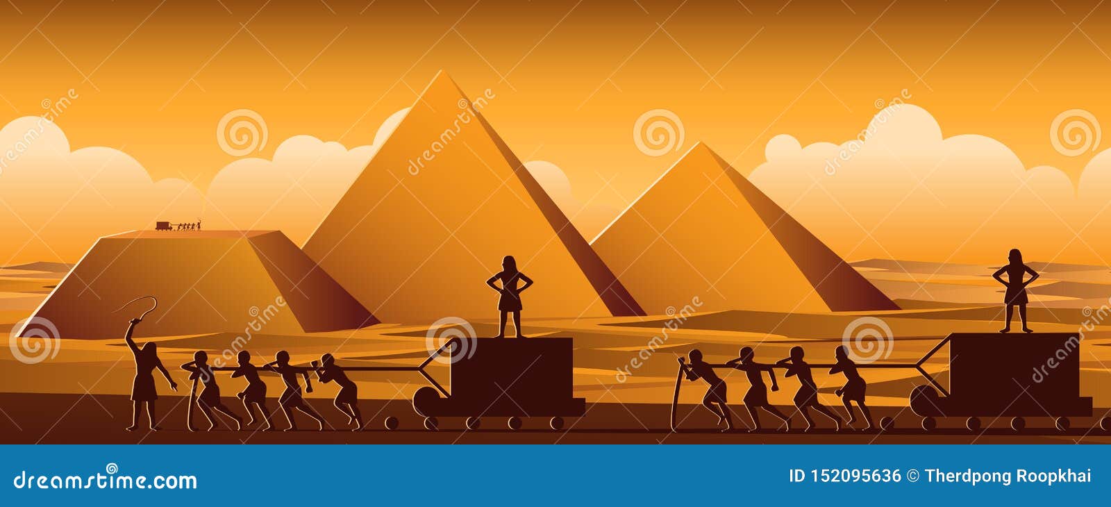 building pyramid in egypt in ancient time use men to be slave the whole day,cartoon version