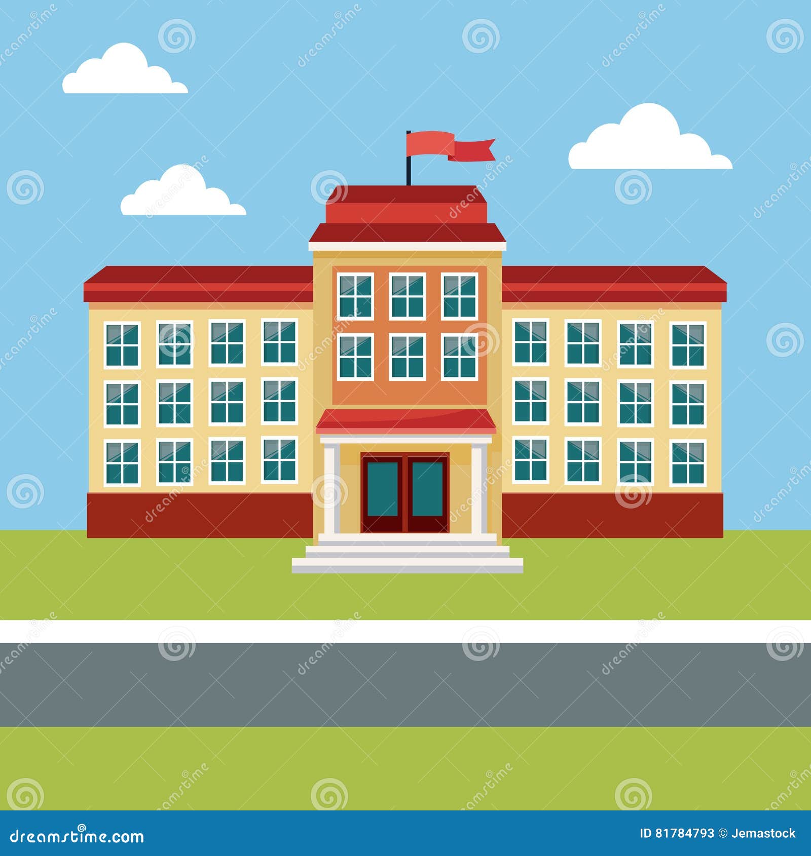 Building School Back Education Place Stock Vector - Illustration of ...