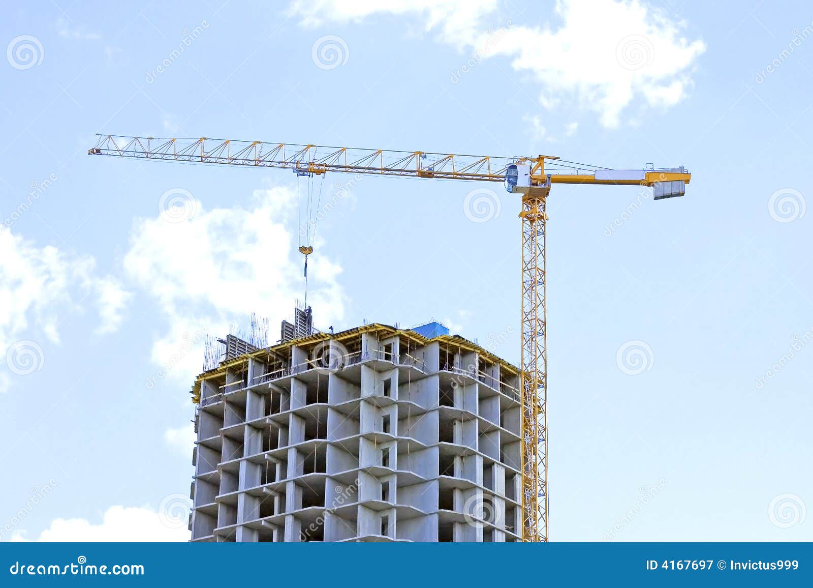 Building site with crane stock image. Image of engineering 4167697
