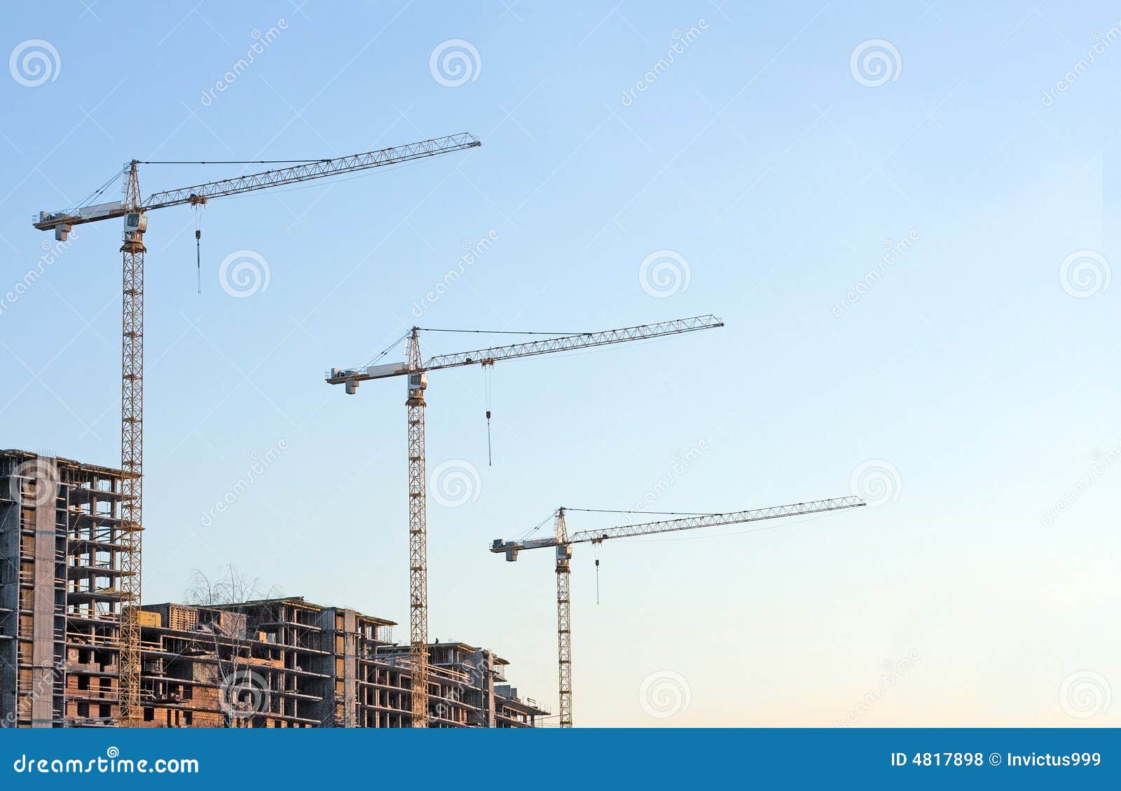 Building site with cranes stock photo. Image of height 4817898